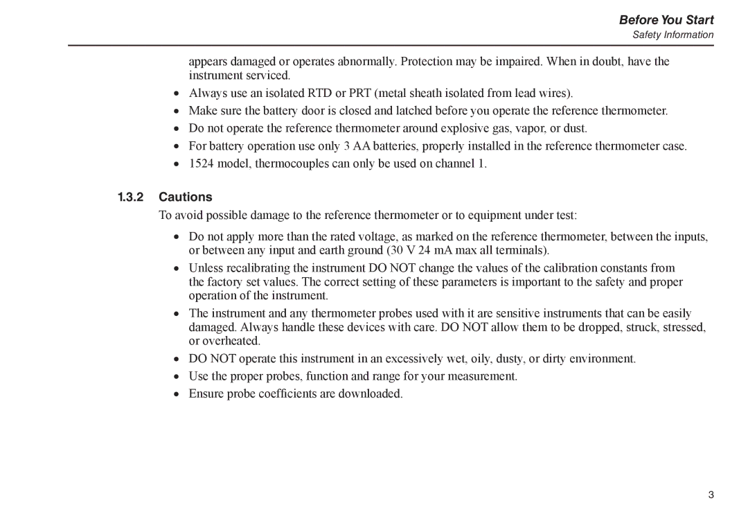 Fluke 1524, 1523 manual Before You Start 