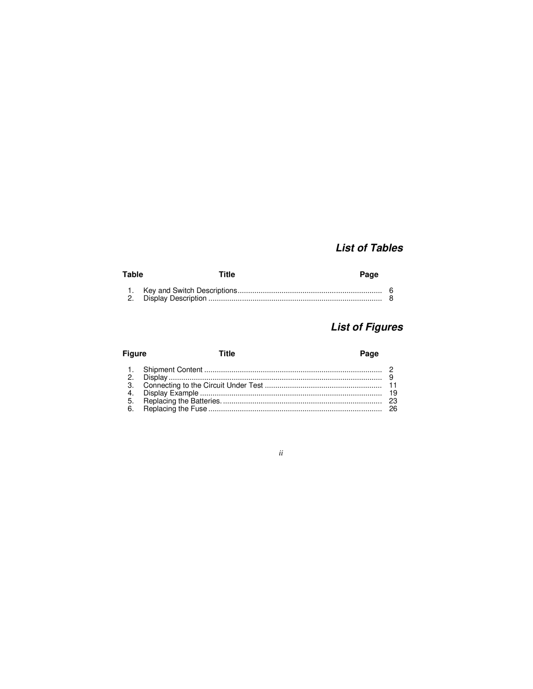 Fluke 1526 user manual List of Tables 