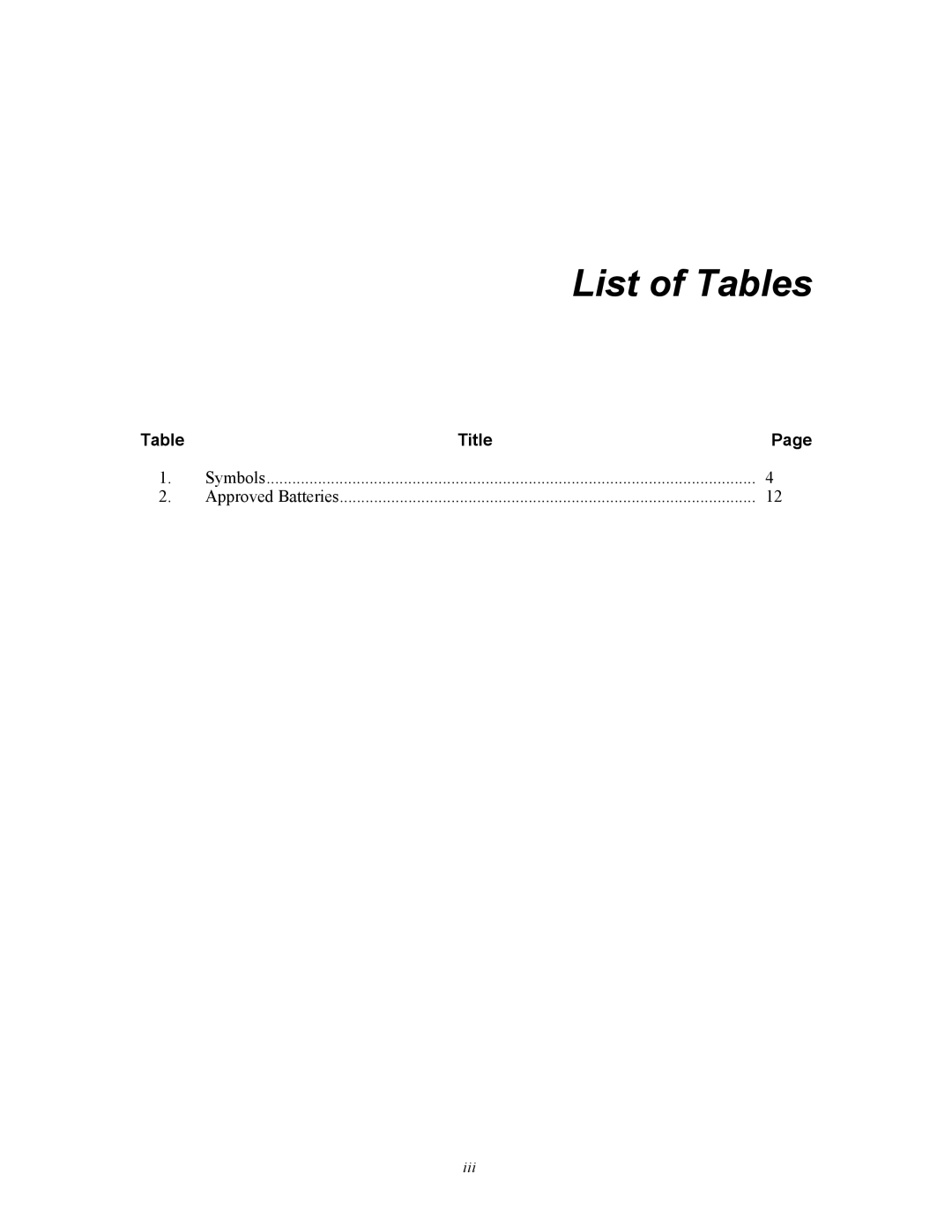 Fluke 1551A EX, 1552A EX specifications List of Tables 