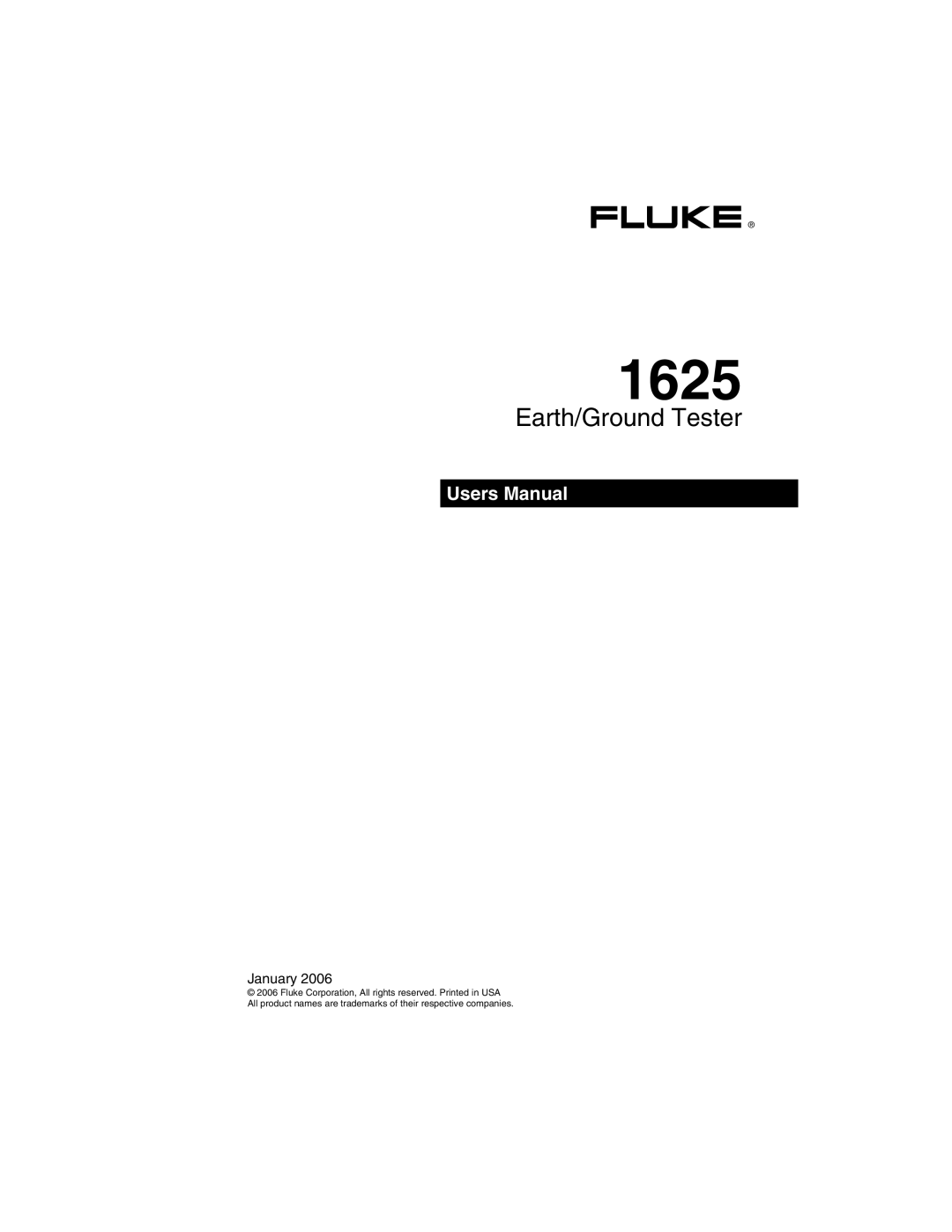 Fluke 1625 user manual 