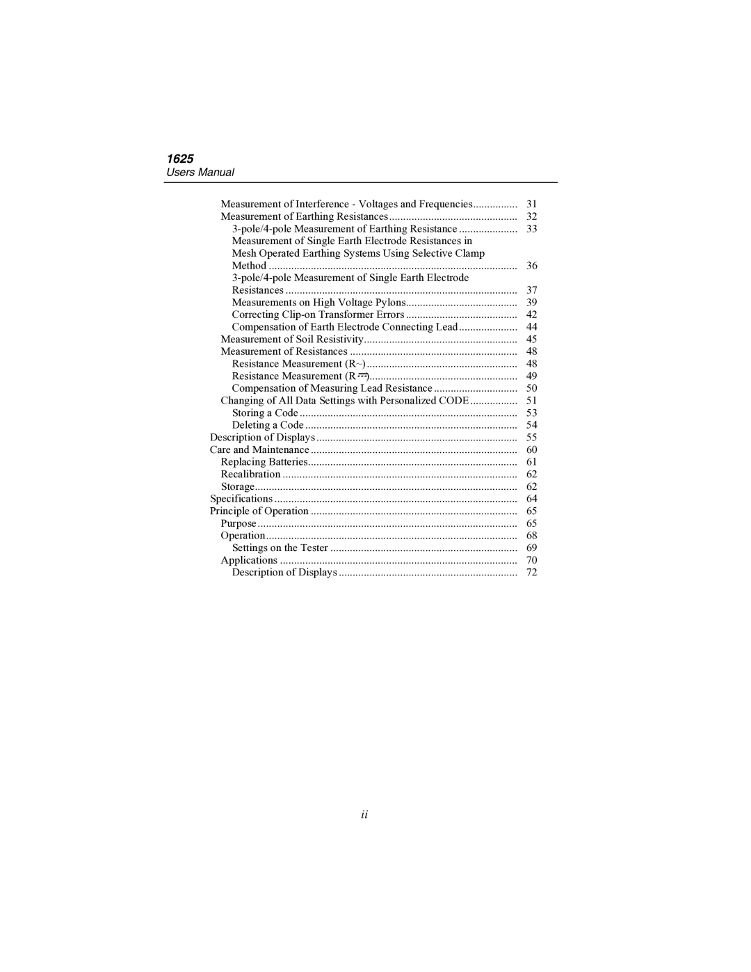 Fluke 1625 user manual 