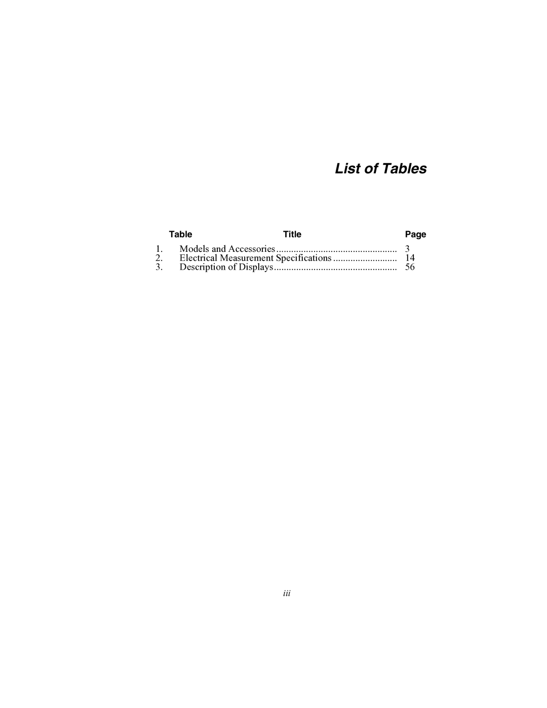 Fluke 1625 user manual List of Tables 