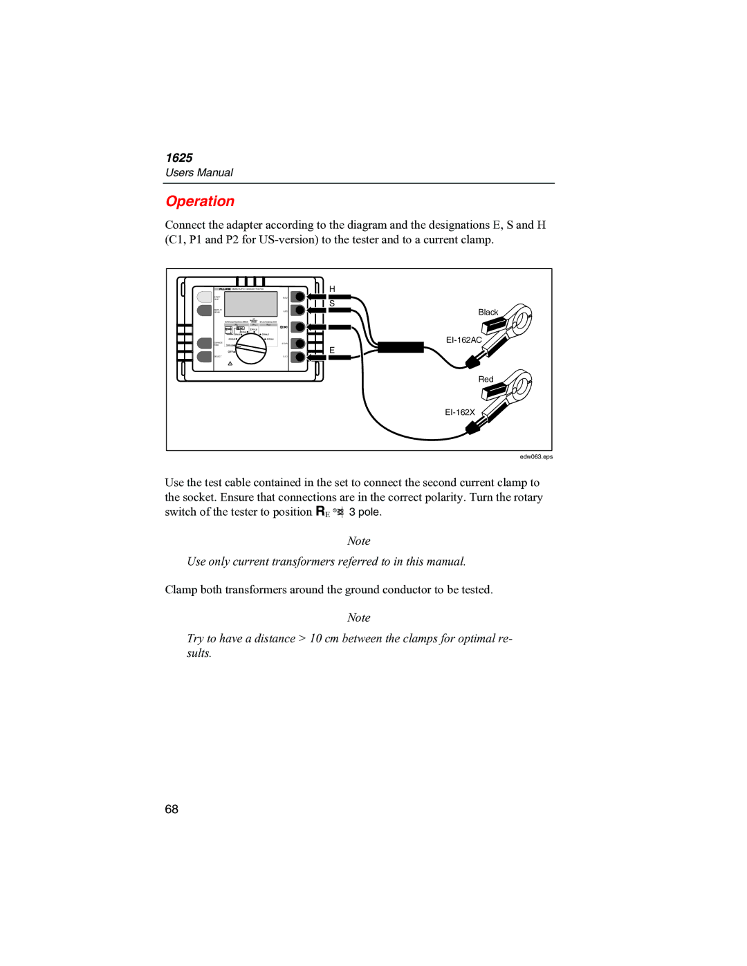 Fluke 1625 user manual Operation 