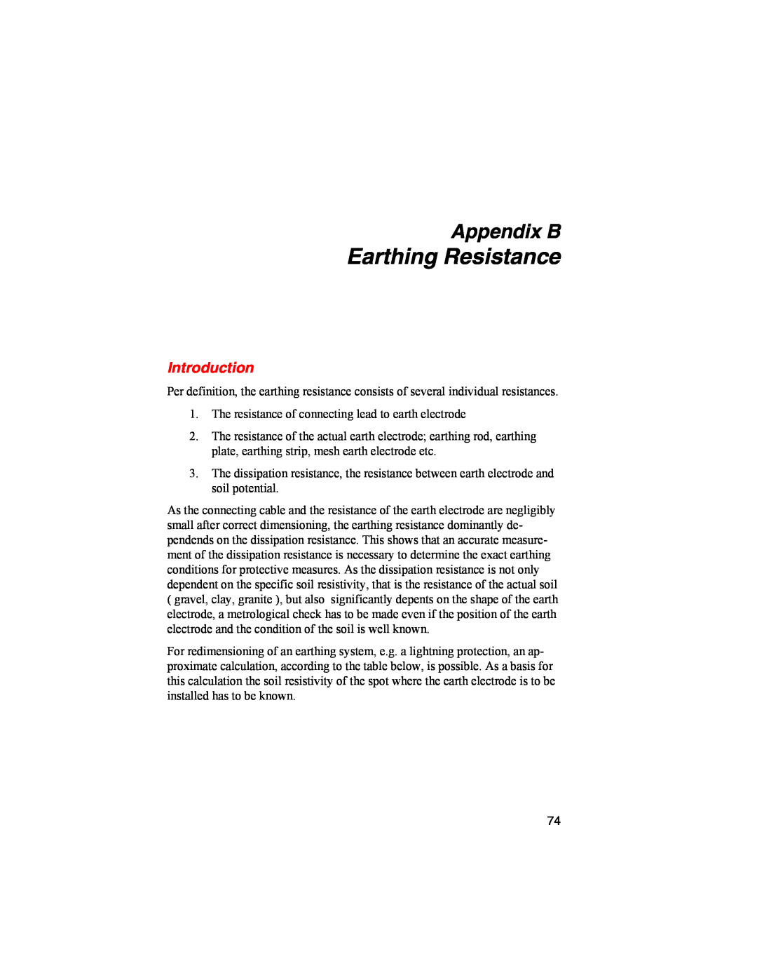 Fluke 1625 user manual Earthing Resistance, Appendix B, Introduction 