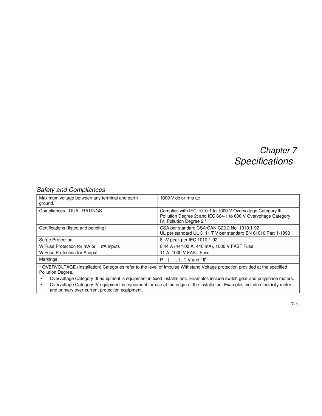 Fluke 187 user manual Specifications, Safety and Compliances 