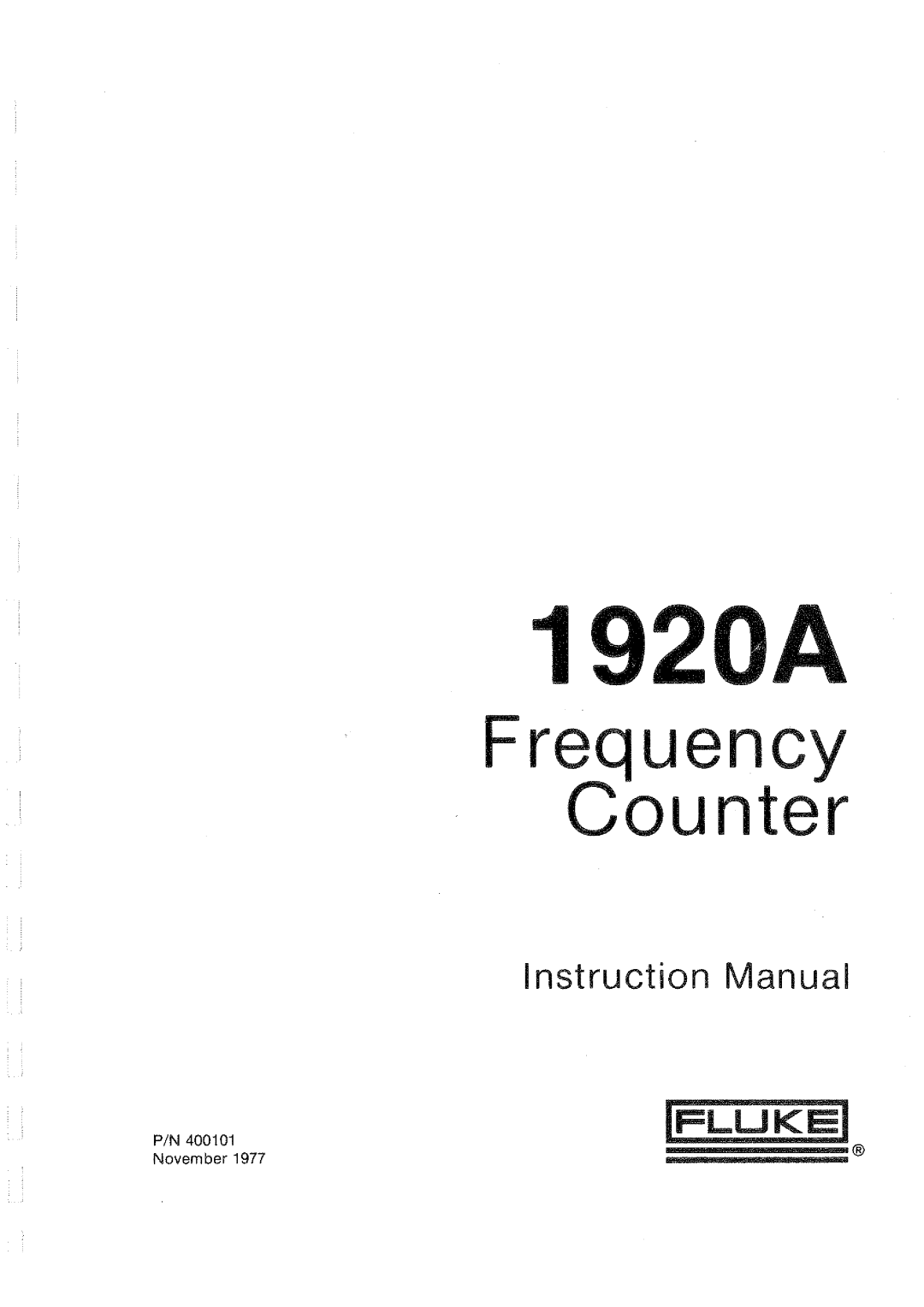 Fluke 1920A manual 