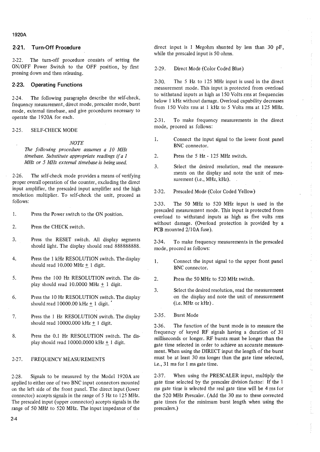 Fluke 1920A manual 