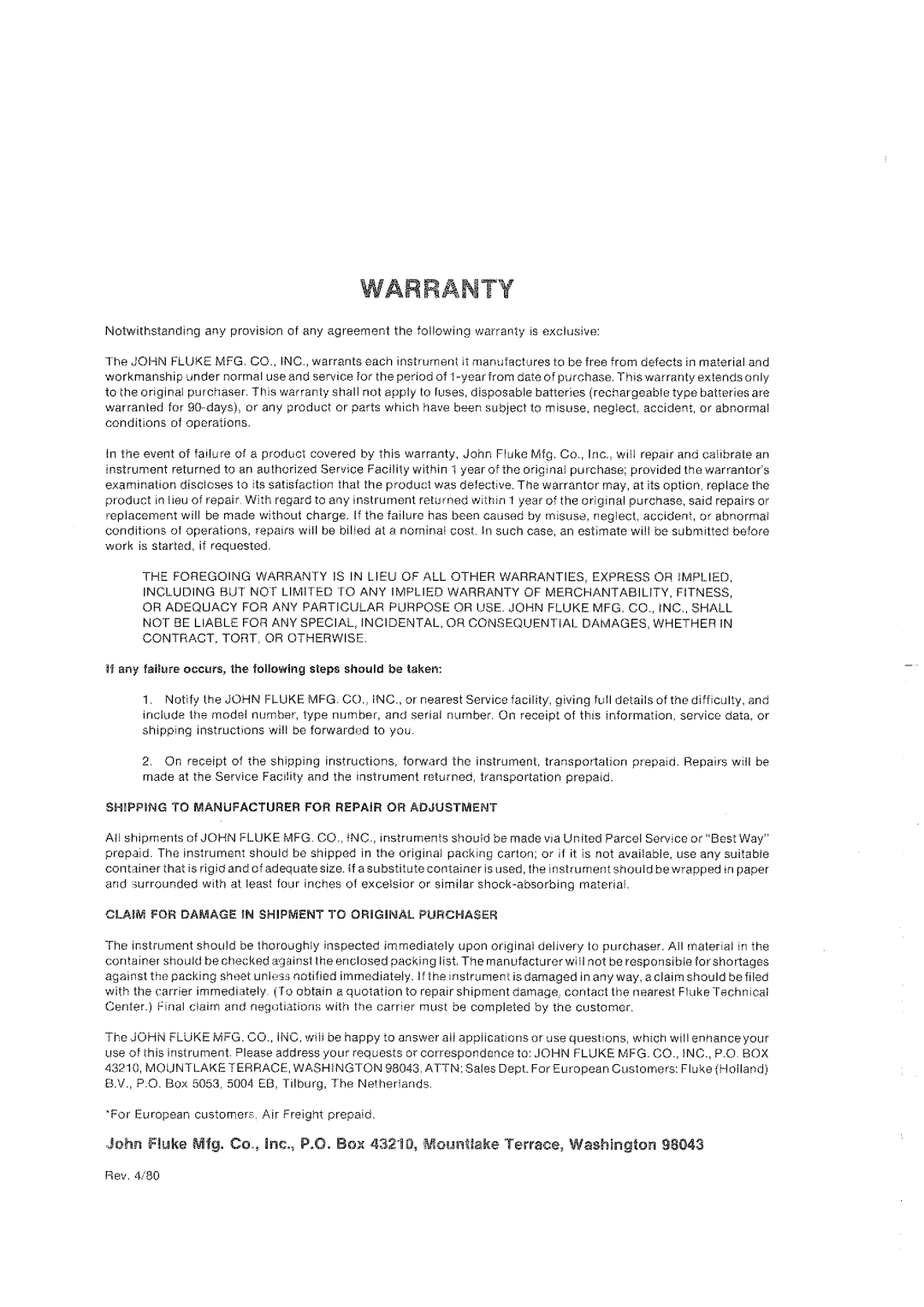 Fluke 1920A manual 