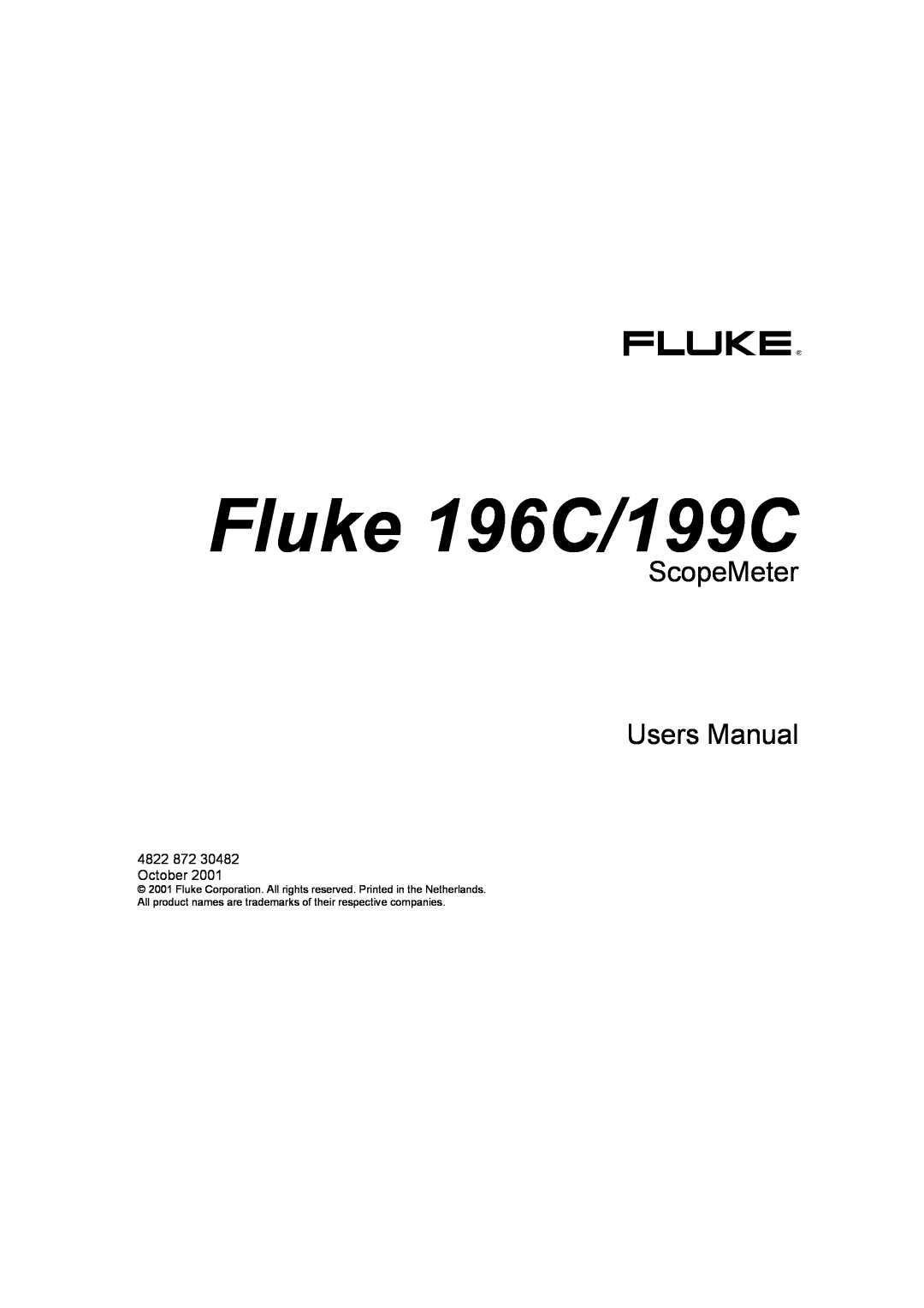 Fluke user manual Fluke 196C/199C 
