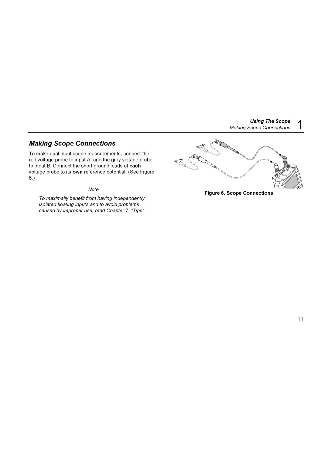 Fluke 196C user manual Making Scope Connections 