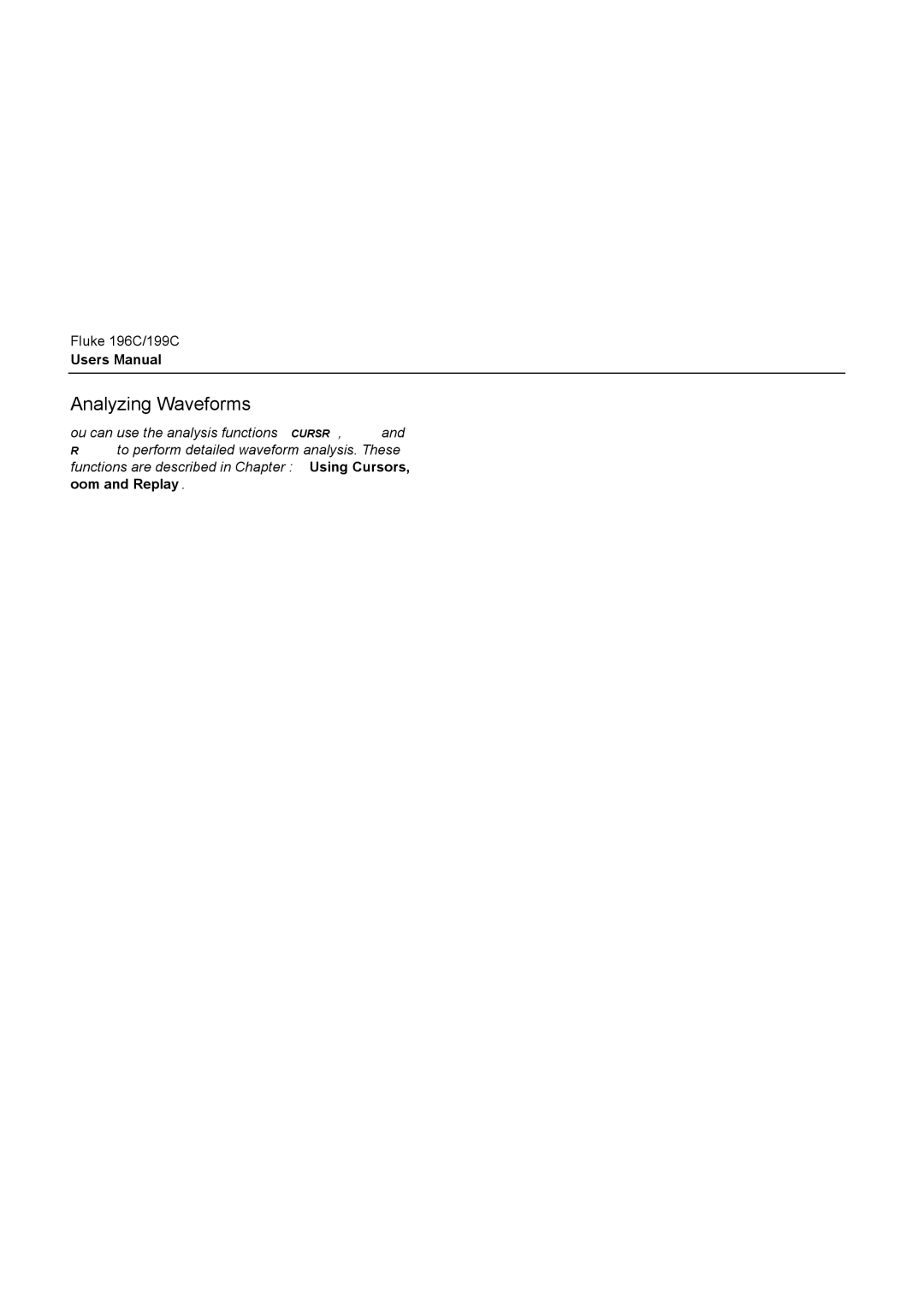 Fluke 196C user manual Analyzing Waveforms 