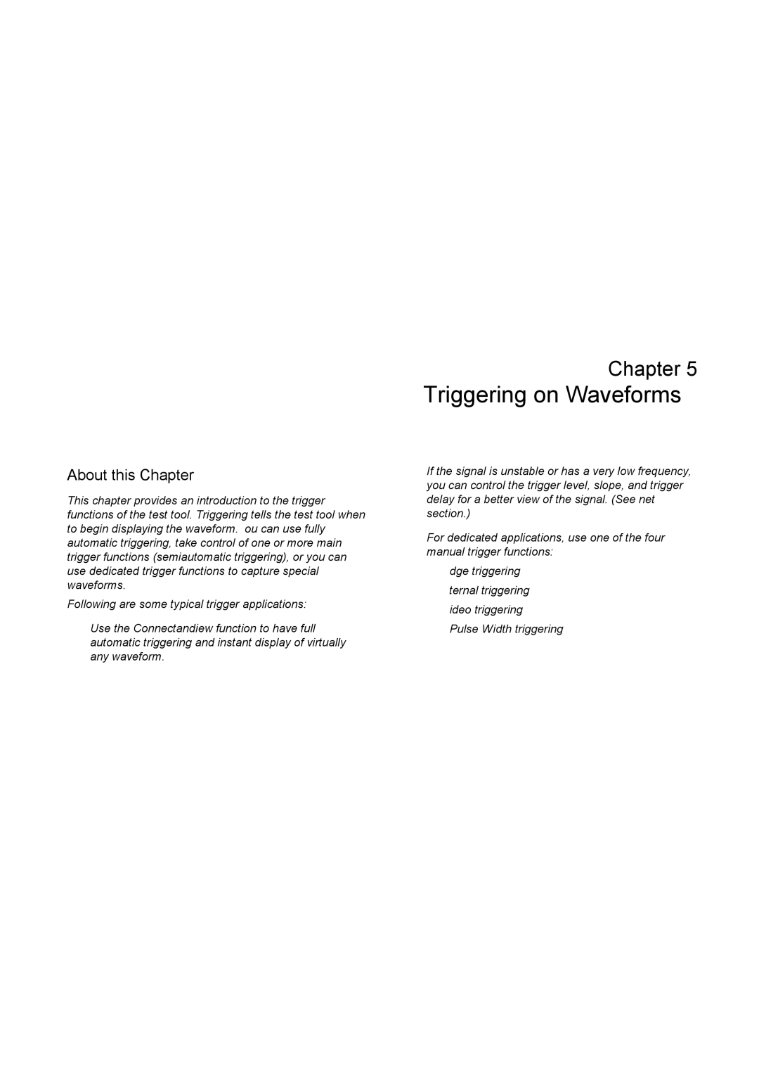 Fluke 196C user manual Triggering on Waveforms, About this Chapter 