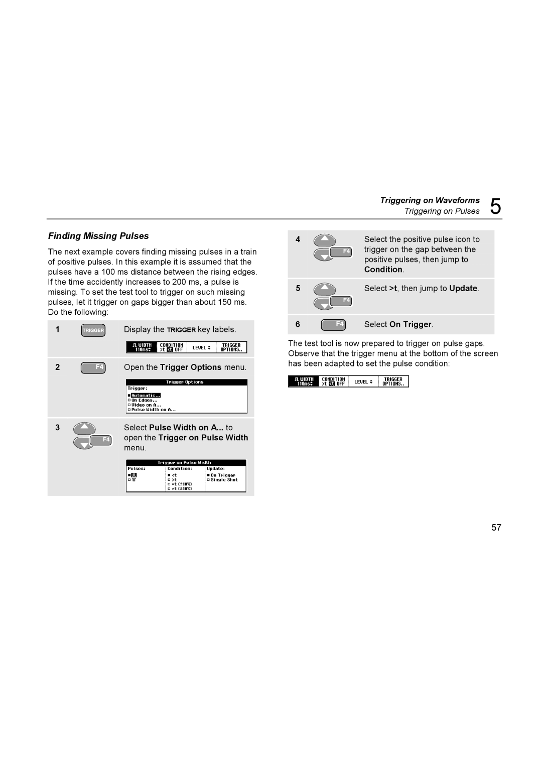 Fluke 196C user manual Finding Missing Pulses 