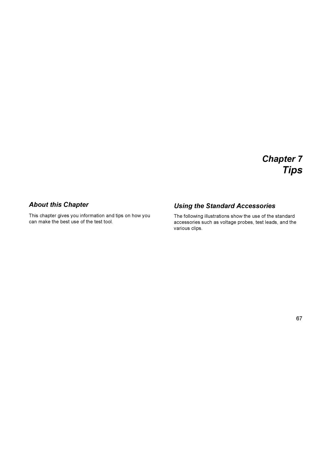 Fluke 196C user manual Tips, Using the Standard Accessories 