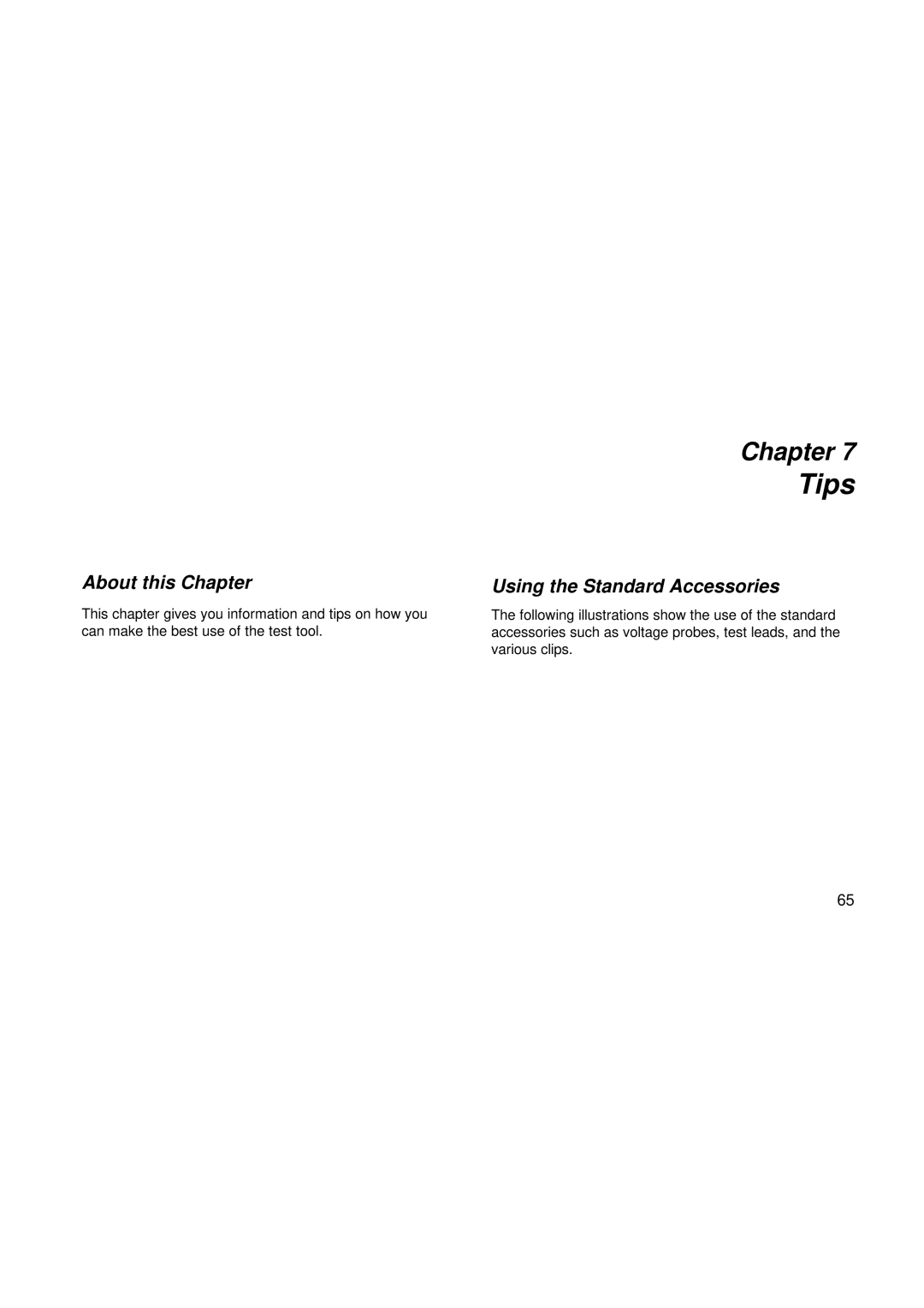 Fluke 196, 199, 192 user manual Tips, Using the Standard Accessories 