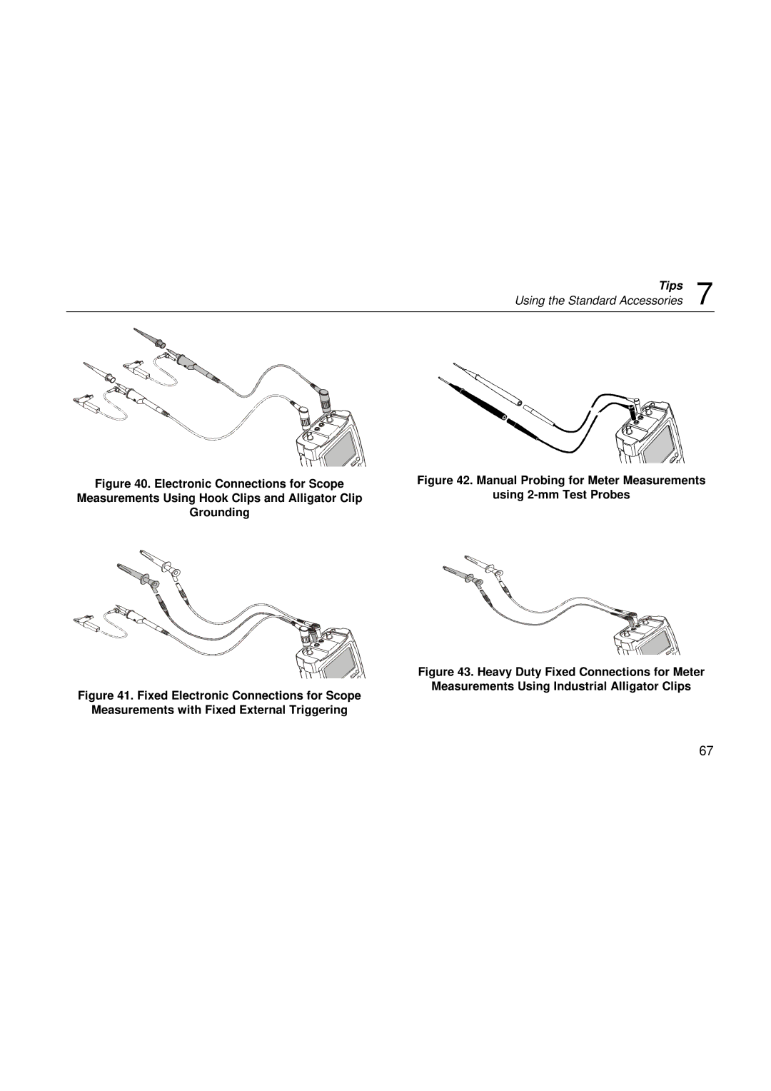 Fluke 199, 196, 192 user manual Tips Using the Standard Accessories 