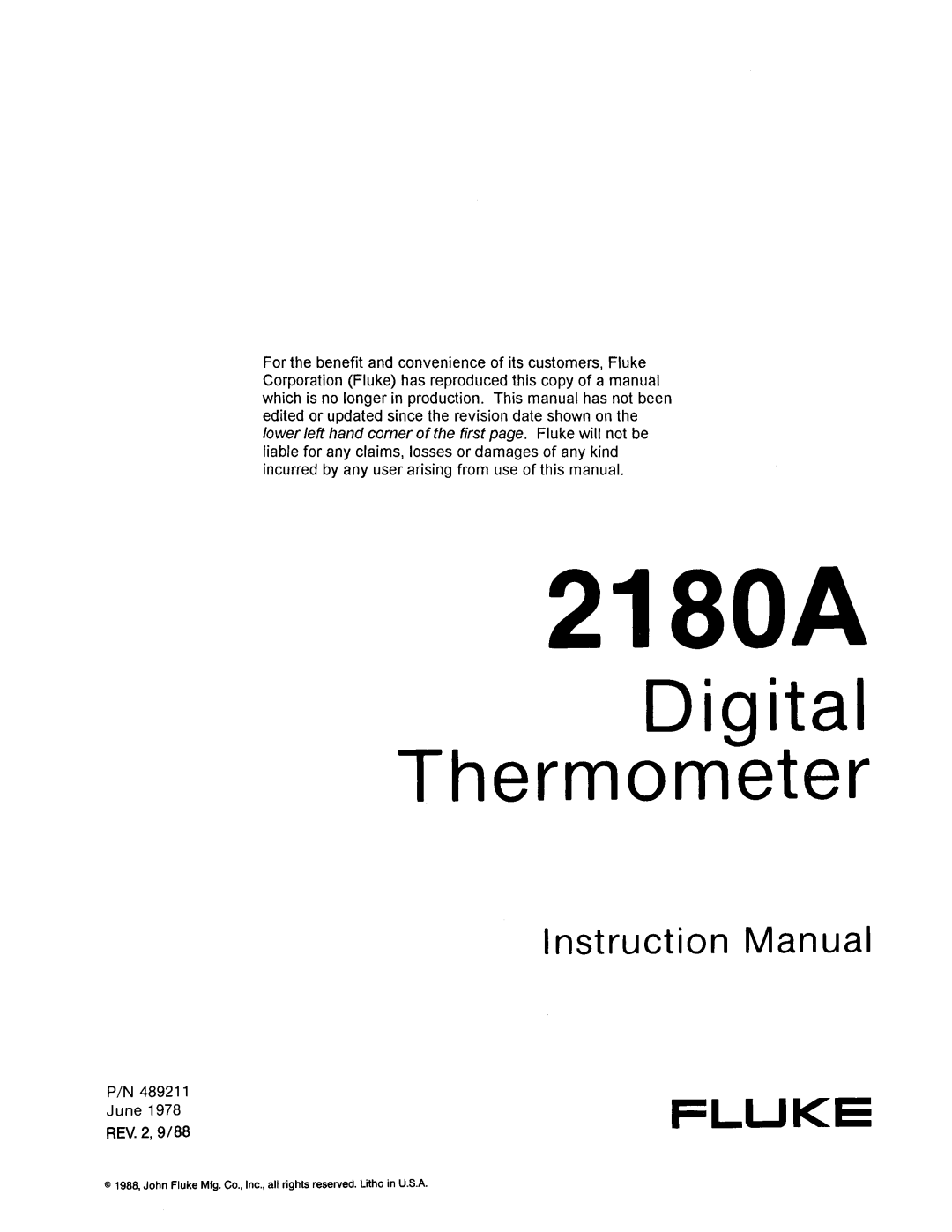 Fluke 2180A manual 