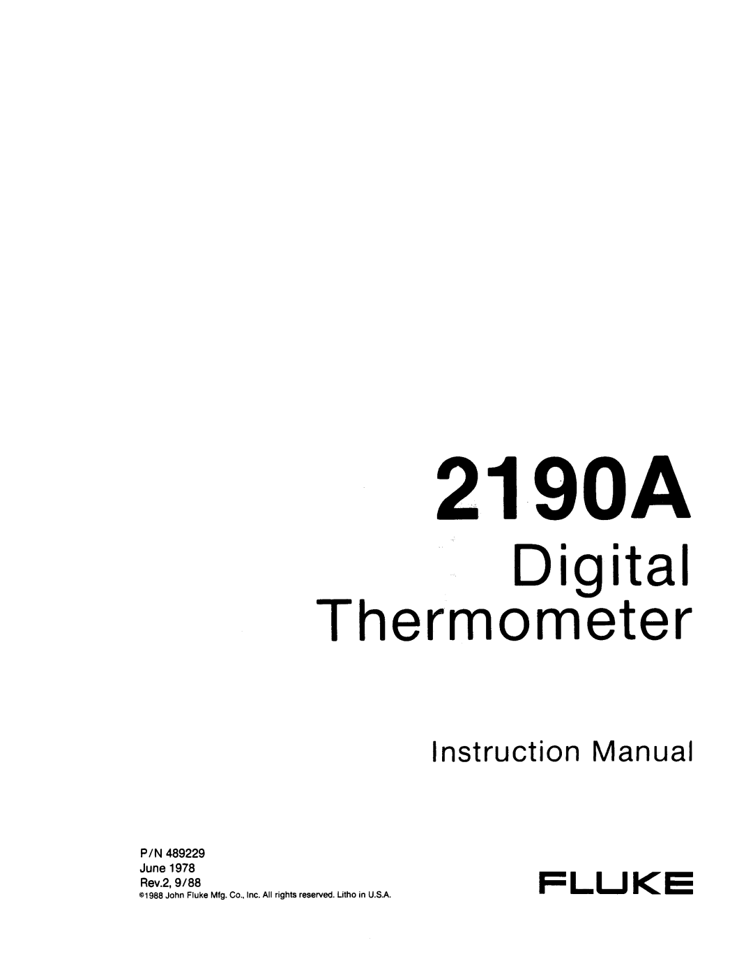 Fluke 2190A manual 