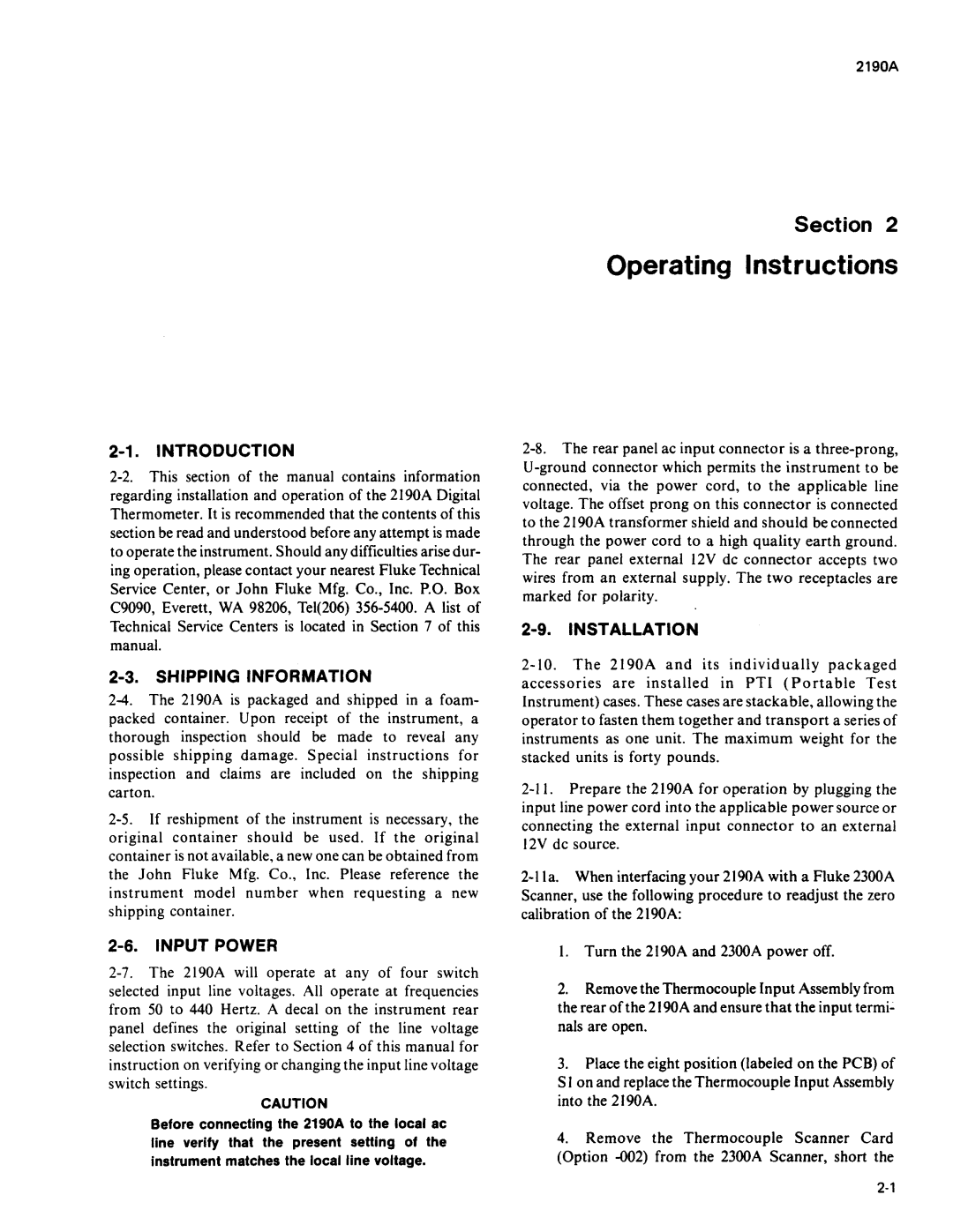 Fluke 2190A manual 