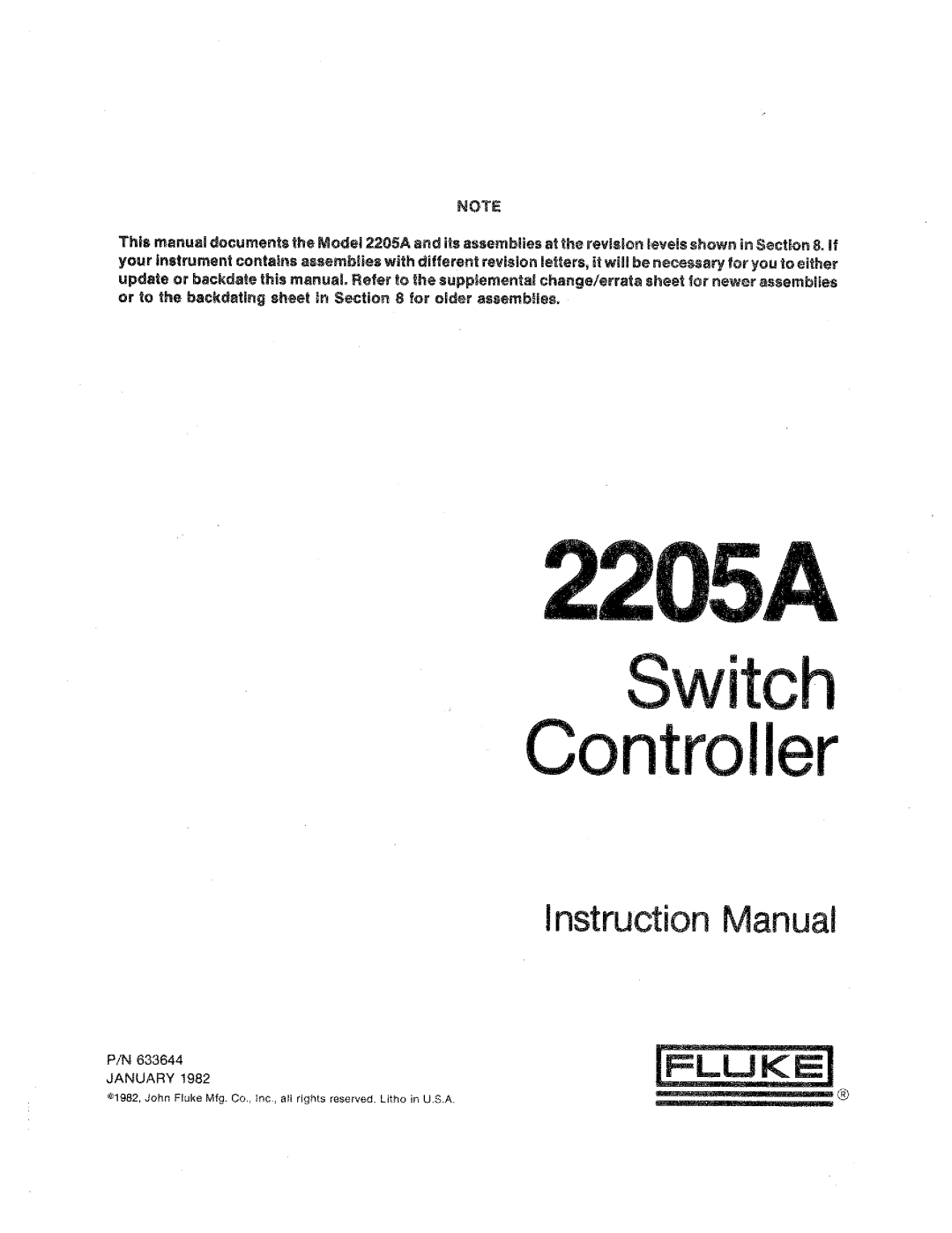 Fluke 2205A manual 