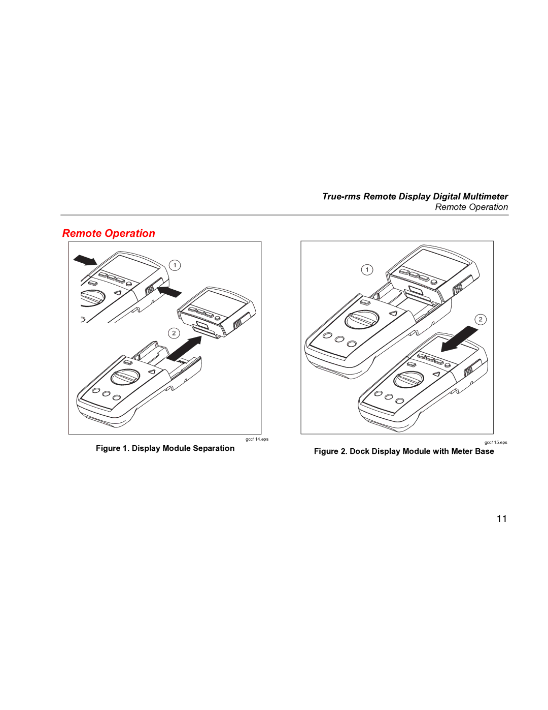 Fluke 233 specifications Display Module Separation, Dock Display Module with Meter Base 