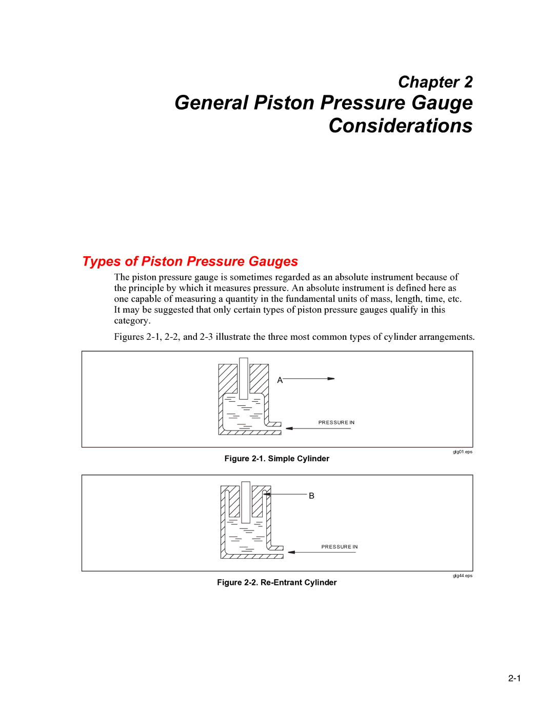 Fluke 2470 specifications General Piston Pressure Gauge Considerations, Types of Piston Pressure Gauges 