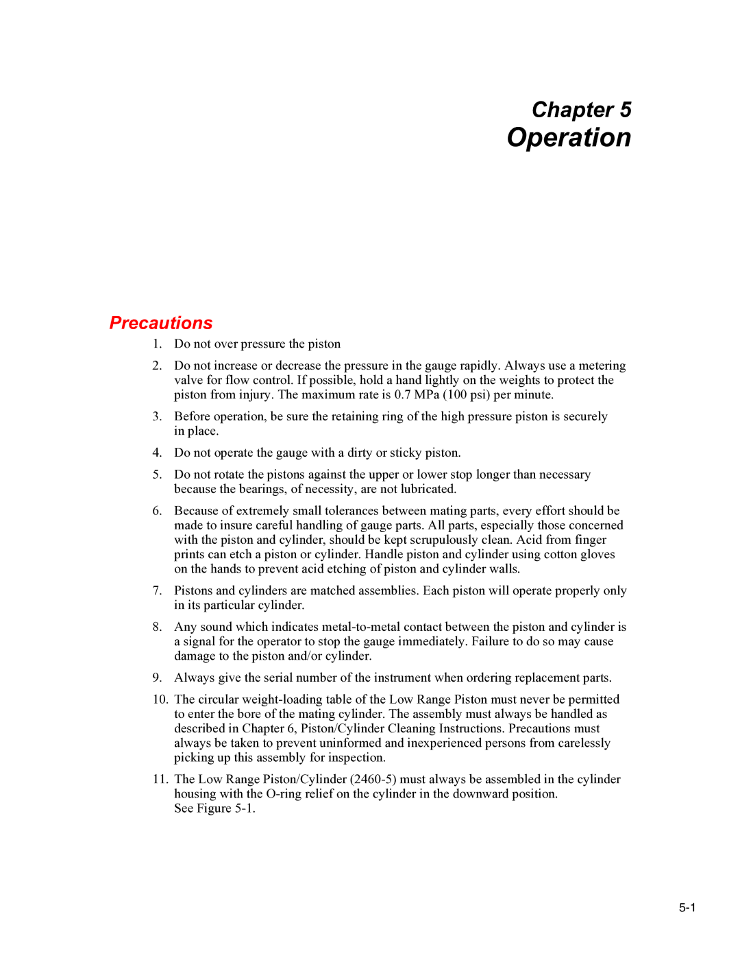 Fluke 2470 specifications Operation, Precautions 