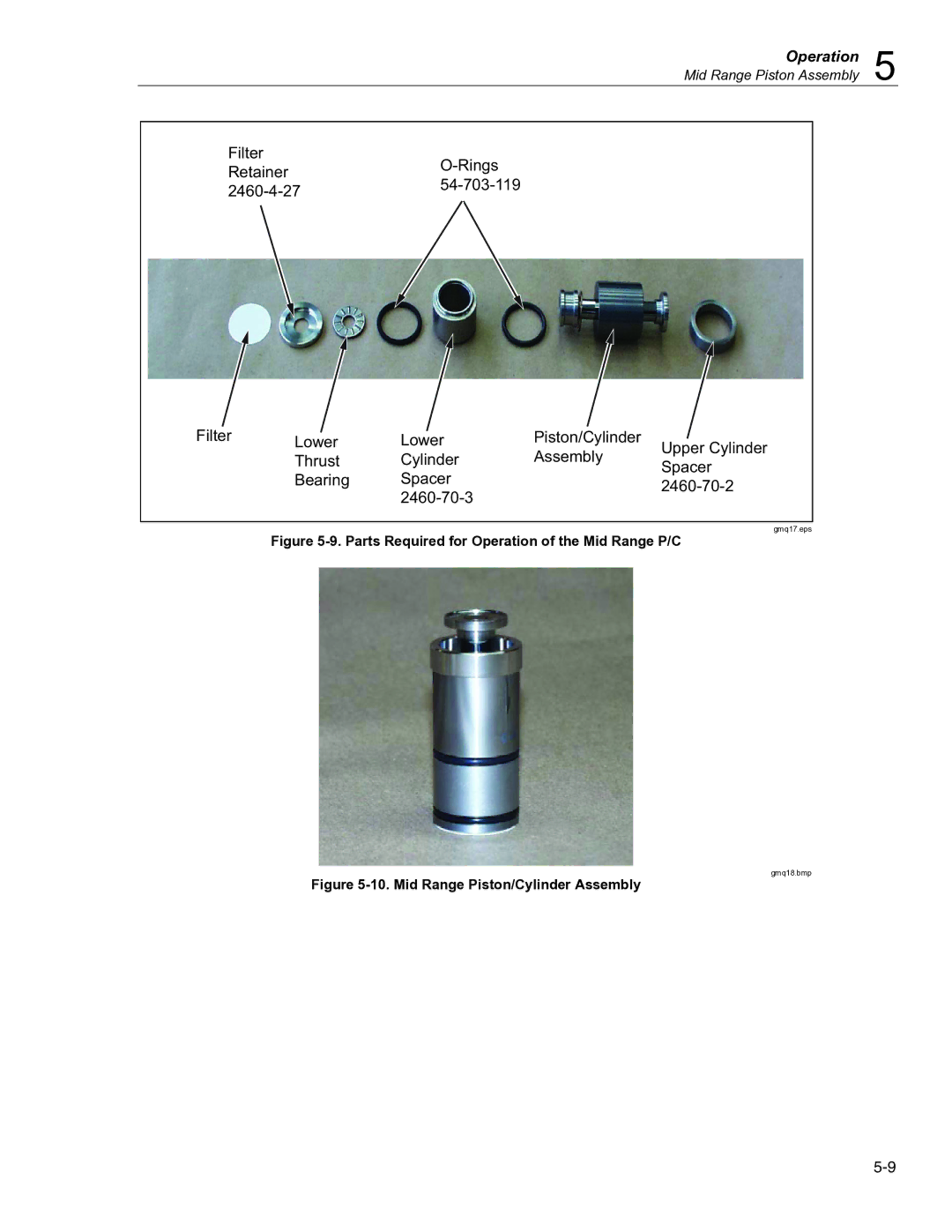 Fluke 2470 specifications Thrust Cylinder Assembly Spacer Bearing 2460-70-2 2460-70-3 