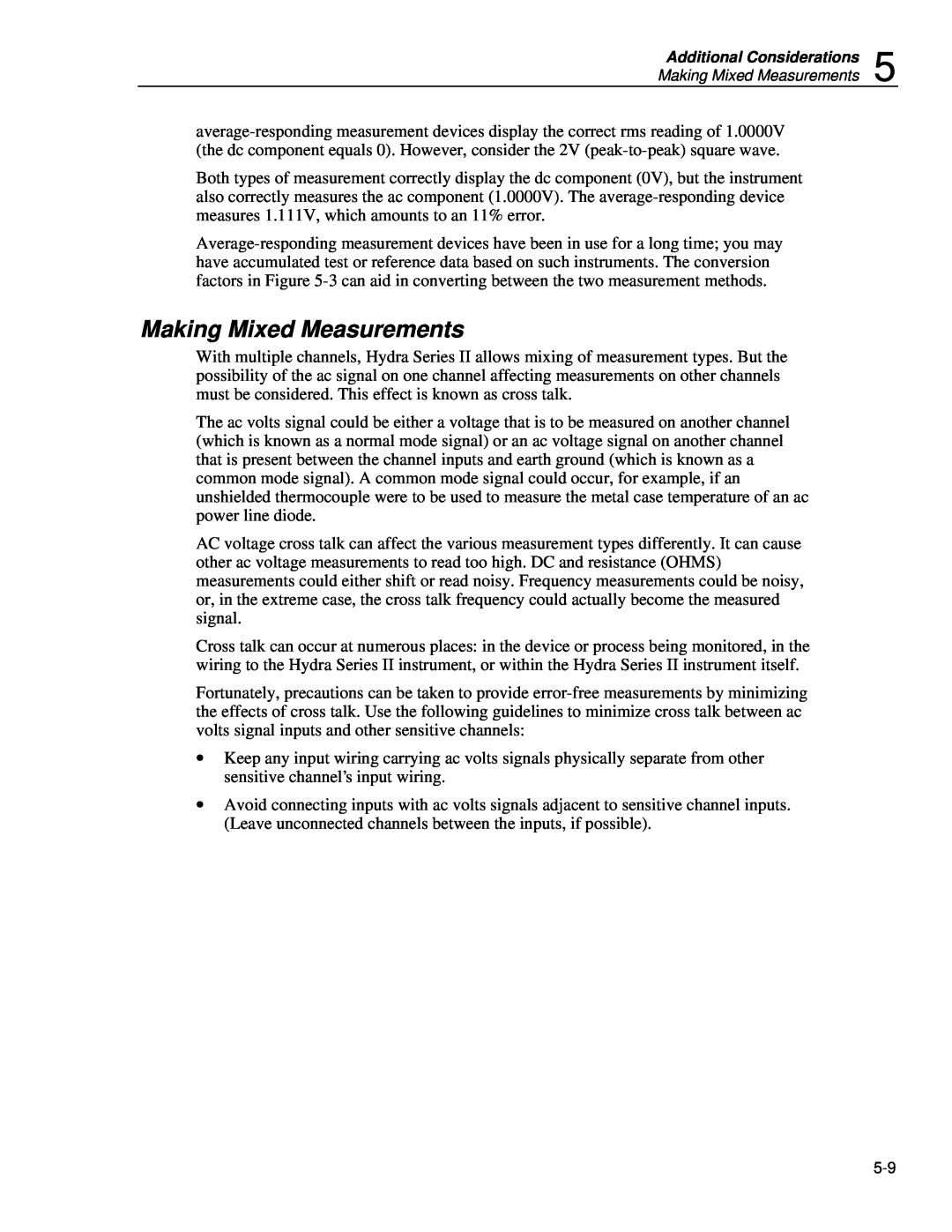 Fluke 2620A, 2625A user manual Making Mixed Measurements 