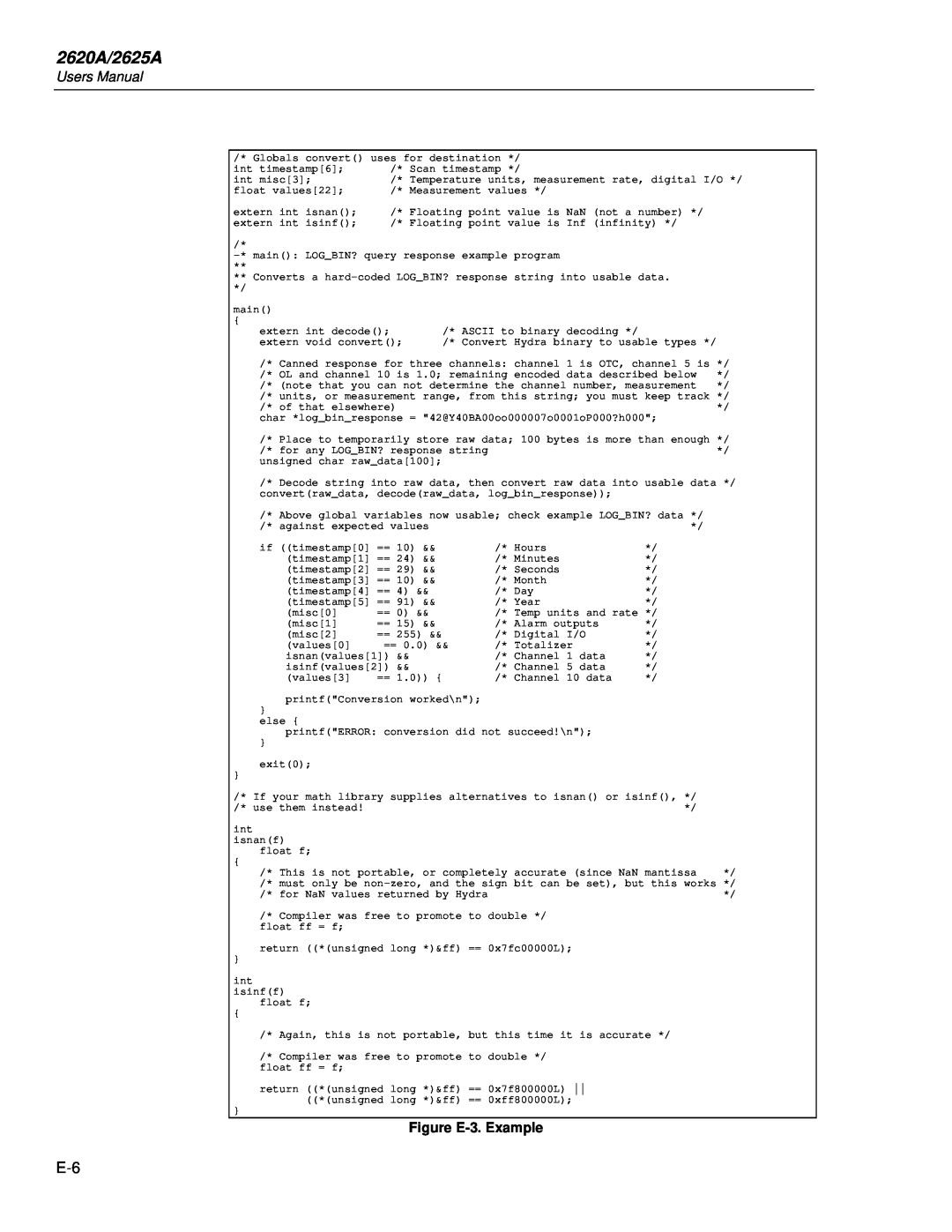 Fluke user manual 2620A/2625A, Figure E-3. Example 