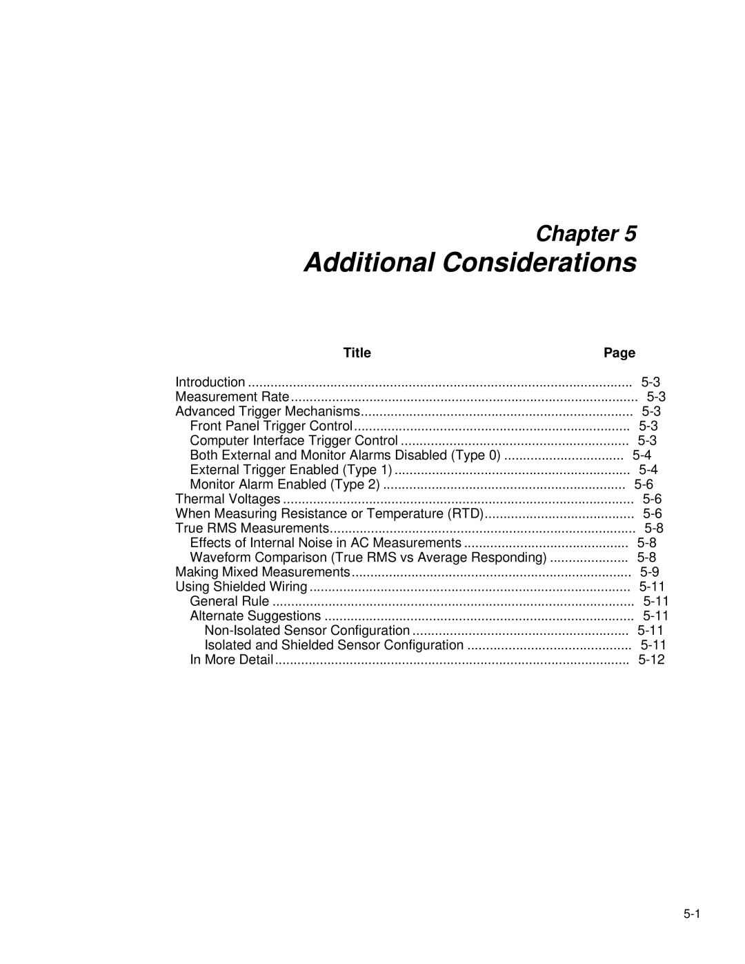 Fluke 2620A, 2625A user manual Additional Considerations 