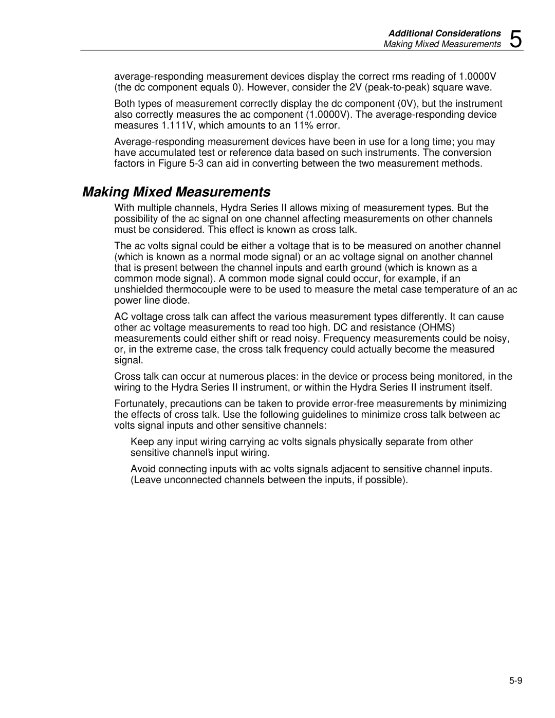 Fluke 2620A, 2625A user manual Making Mixed Measurements 