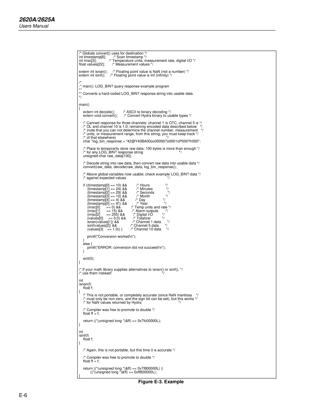 Fluke 2625A, 2620A user manual Figure E-3. Example 