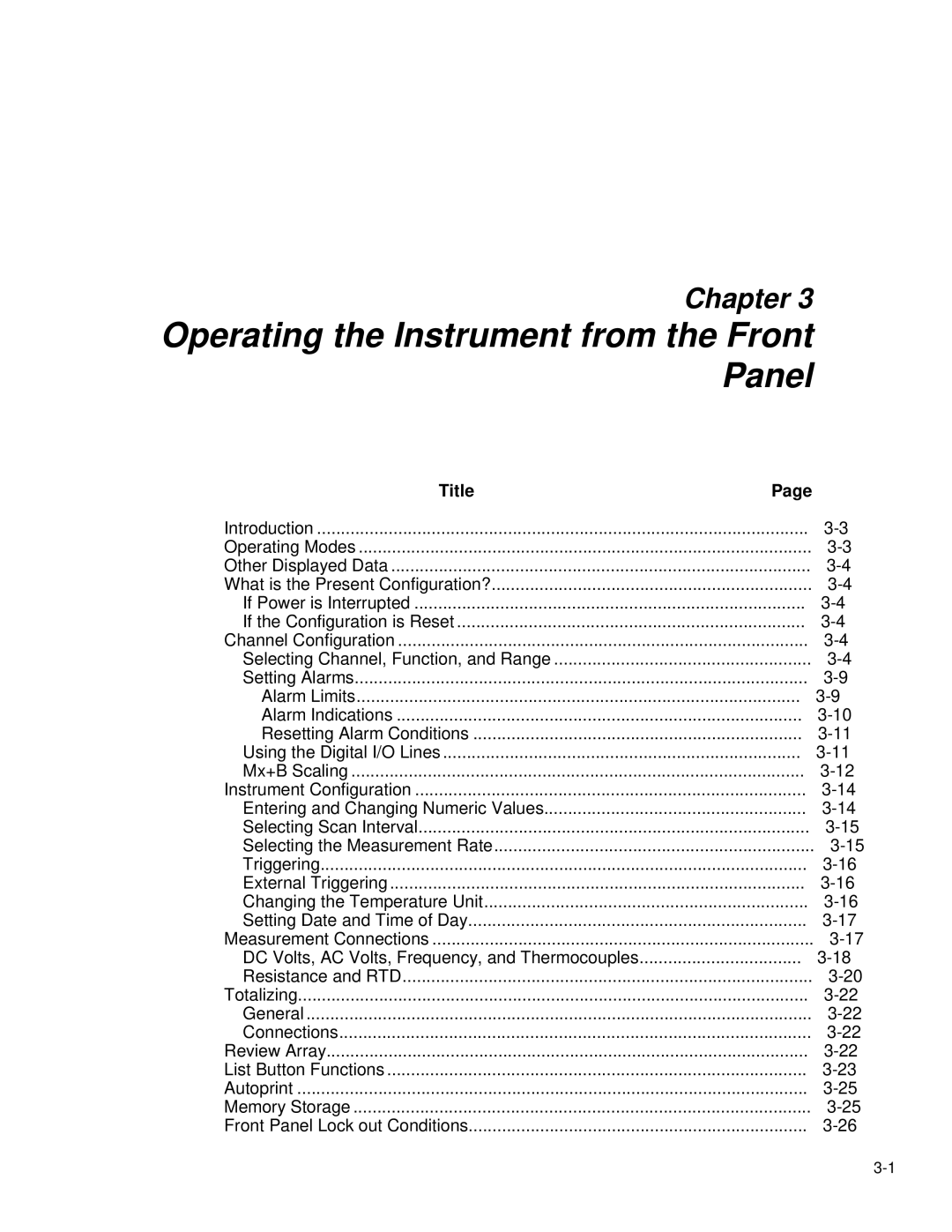 Fluke 2620A, 2625A user manual Operating the Instrument from the Front Panel, Entering and Changing Numeric Values 