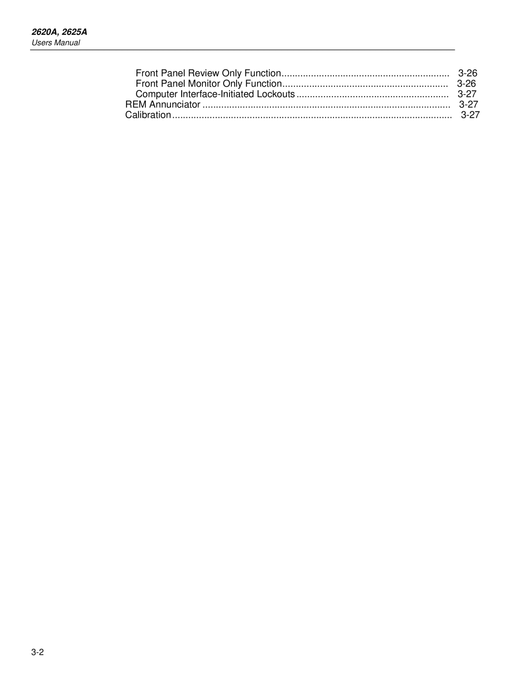 Fluke user manual 2620A, 2625A 