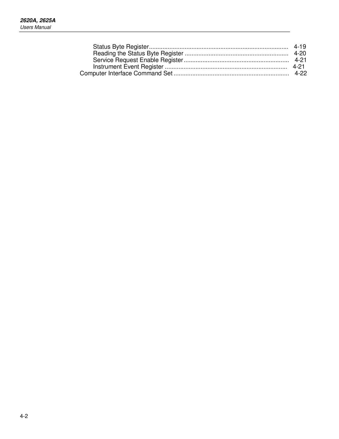 Fluke 2625A, 2620A user manual Computer Interface Command Set 