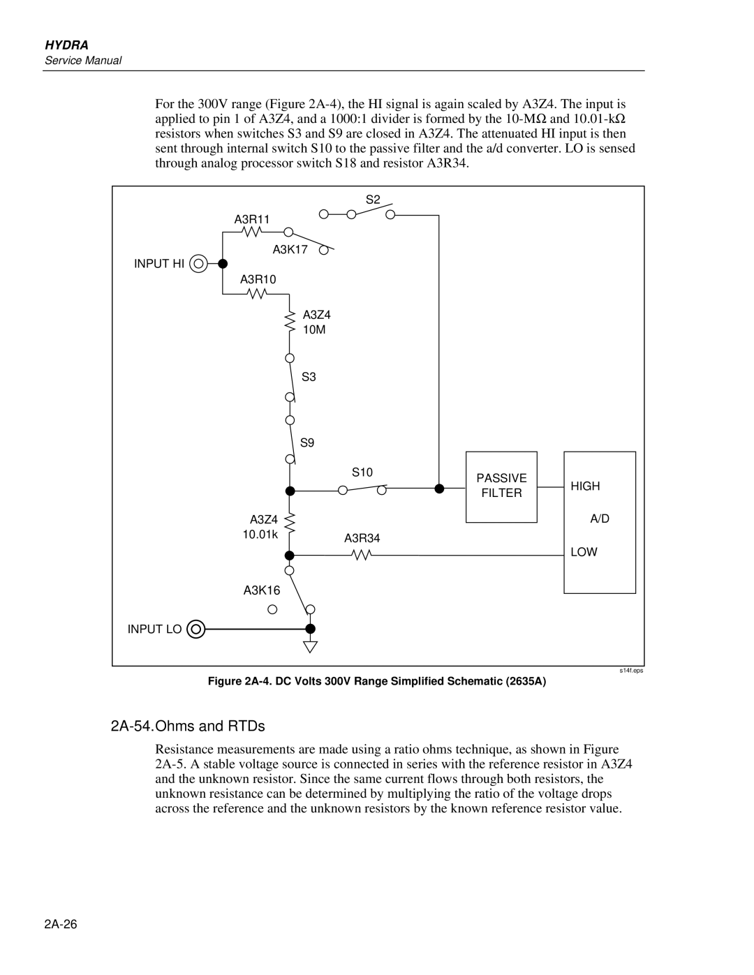 Fluke 2635A, 2625A service manual 2A-54.Ohms and RTDs 