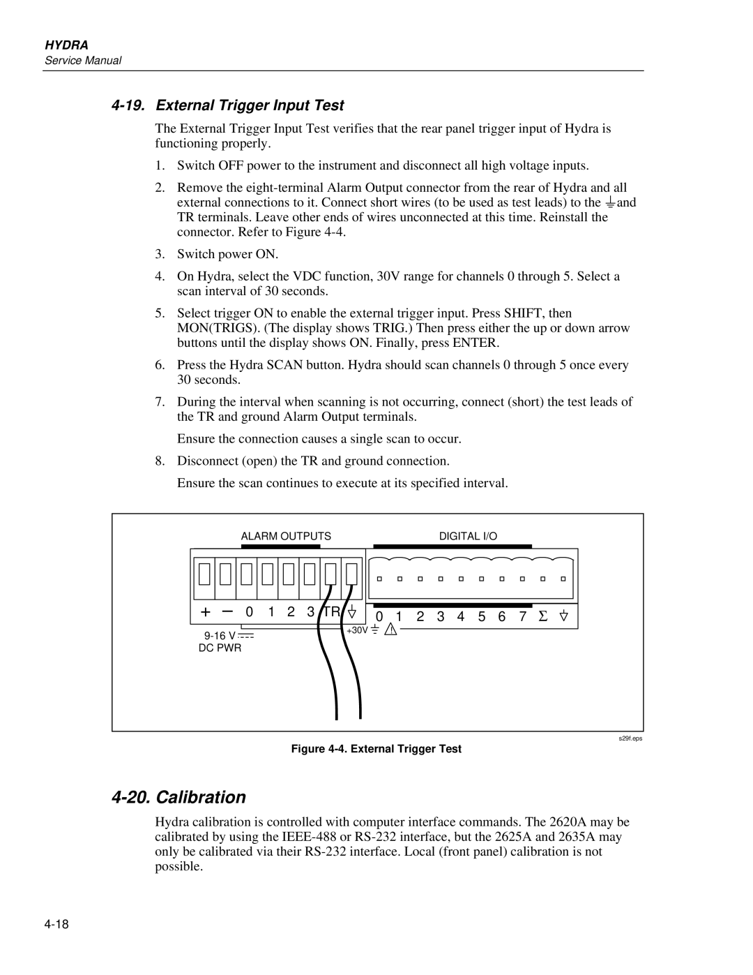 Fluke 2635A, 2625A service manual Calibration, External Trigger Input Test 