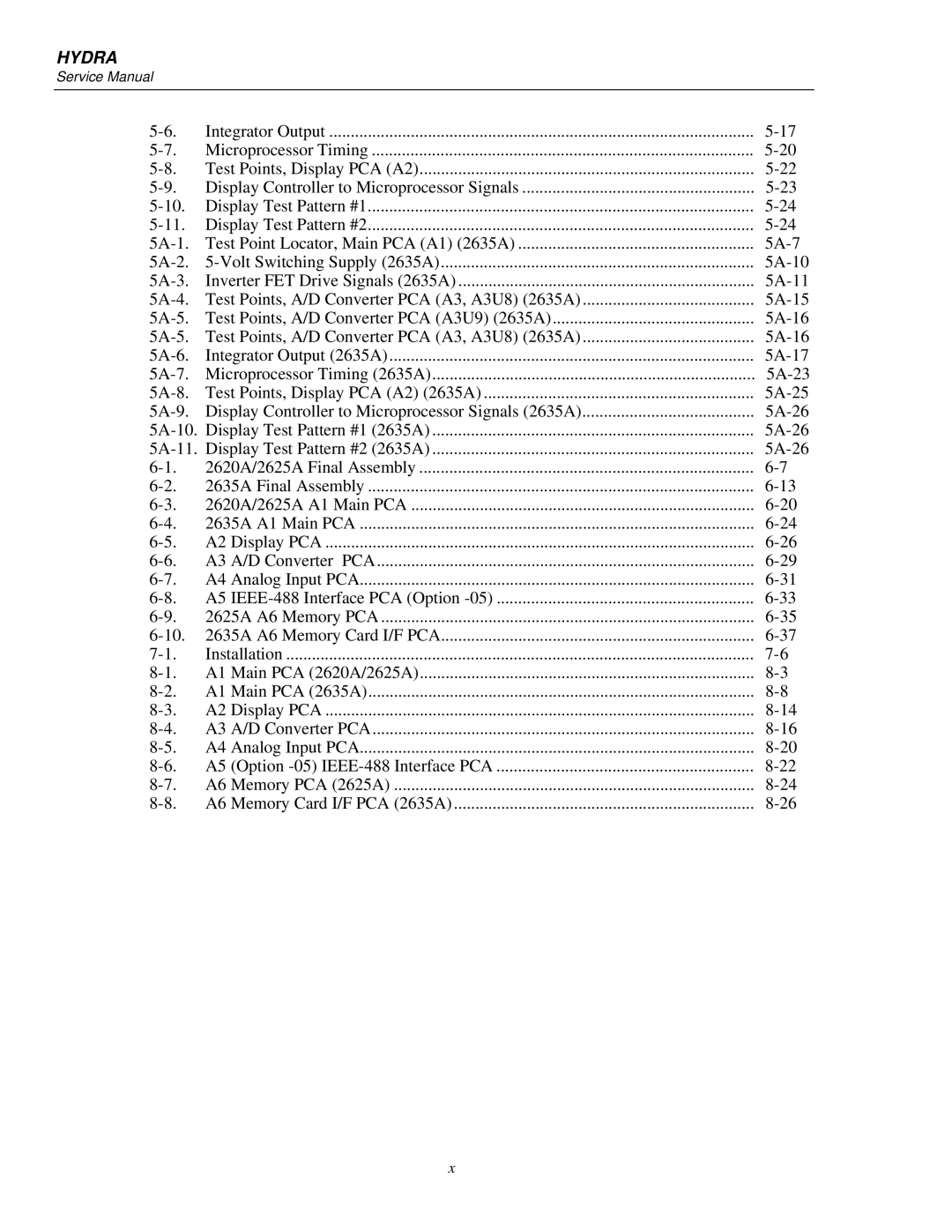 Fluke 2635A, 2625A service manual 5A-10 