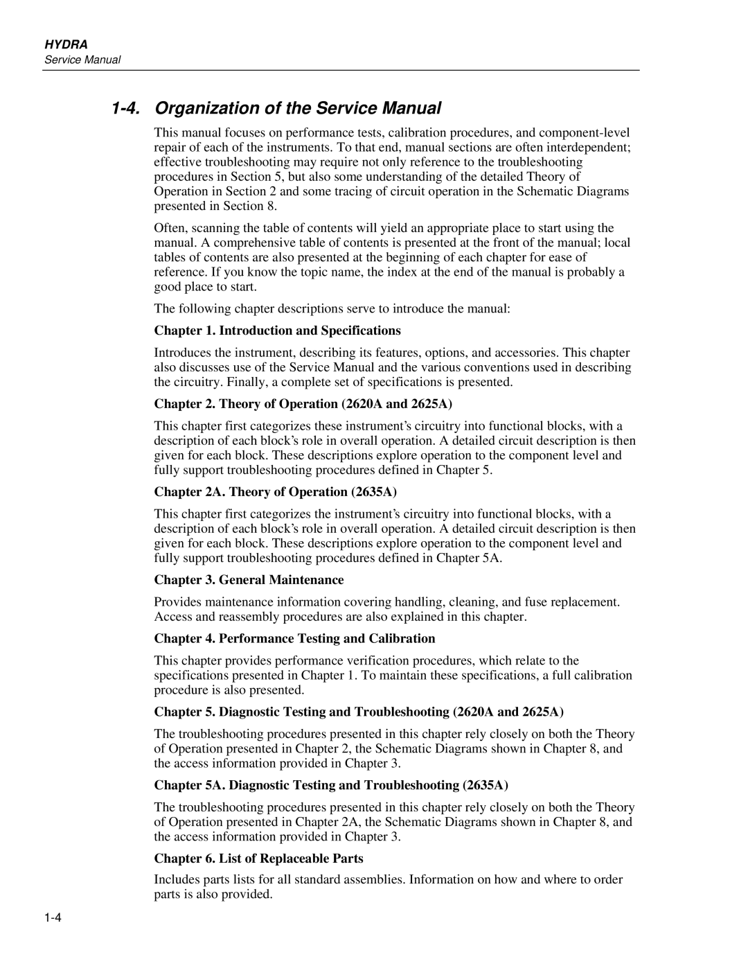 Fluke 2625A service manual Theory of Operation 2635A 