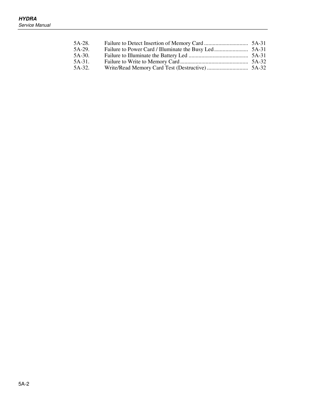 Fluke 2635A, 2625A service manual Failure to Detect Insertion of Memory Card 