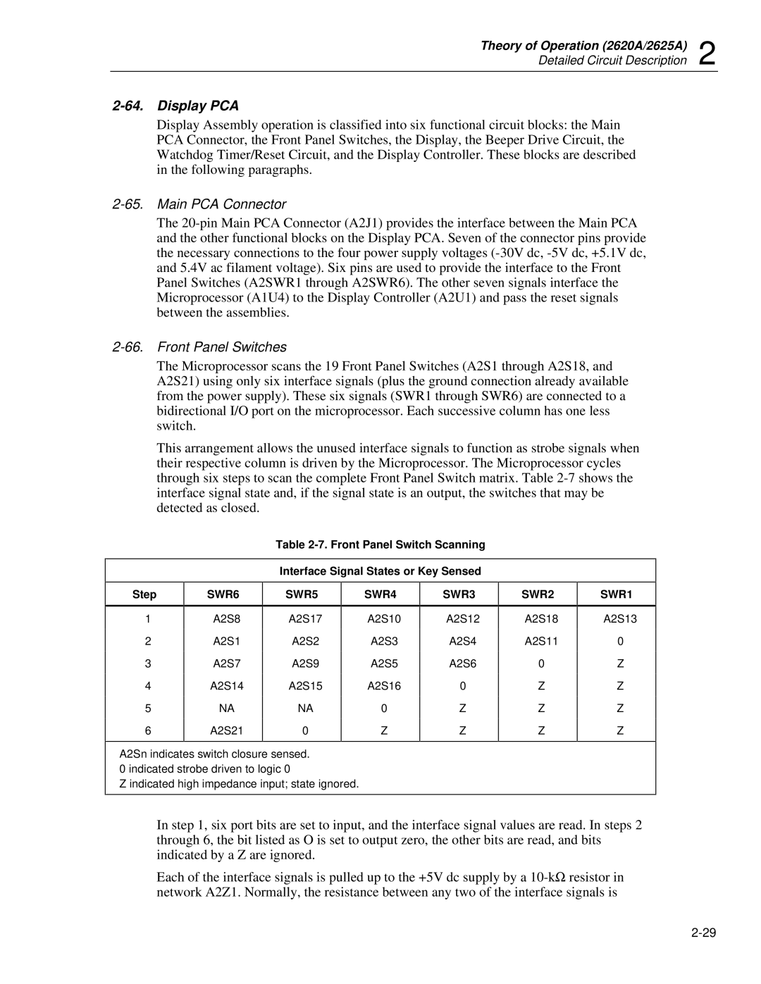 Fluke 2625A, 2635A service manual Main PCA Connector 