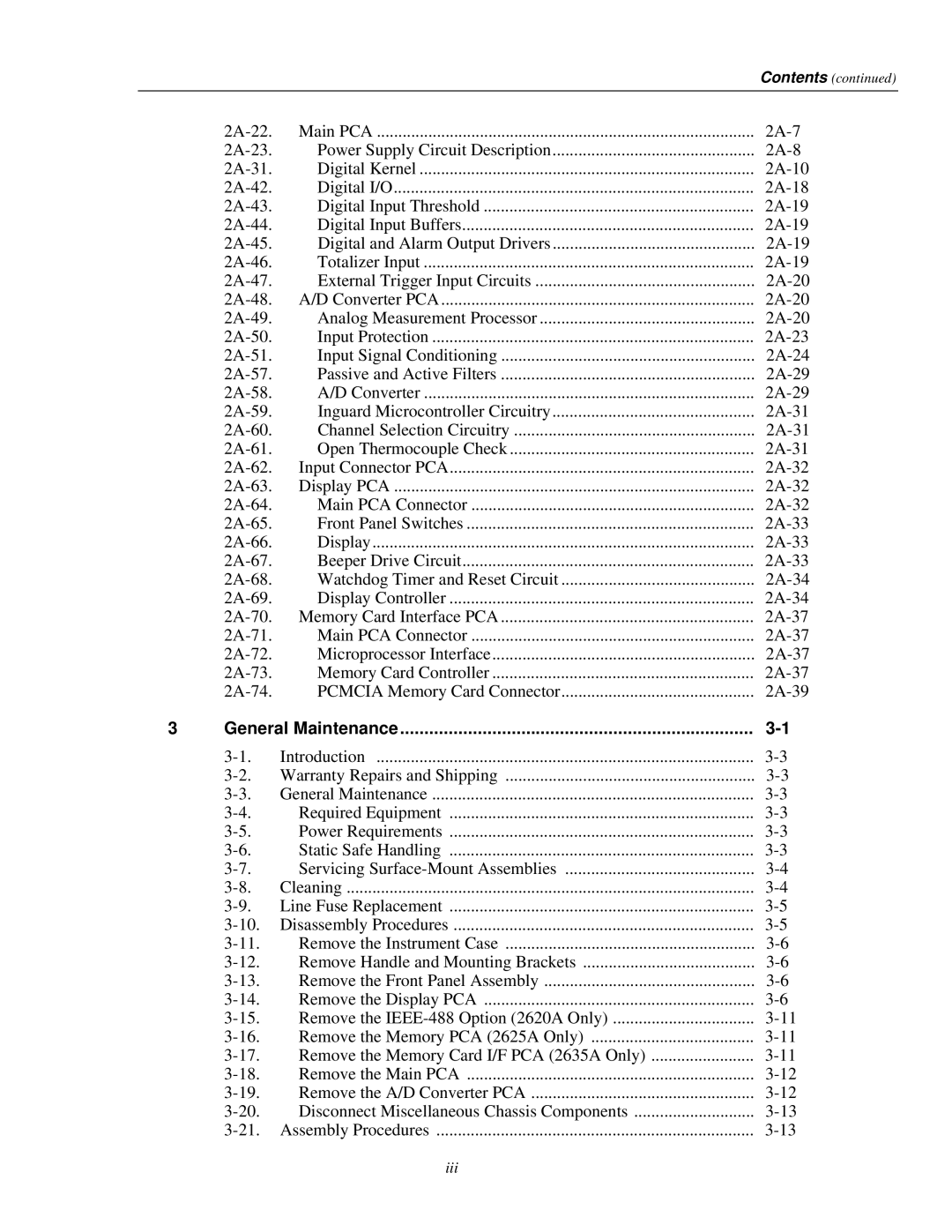 Fluke 2625A, 2635A service manual General Maintenance 