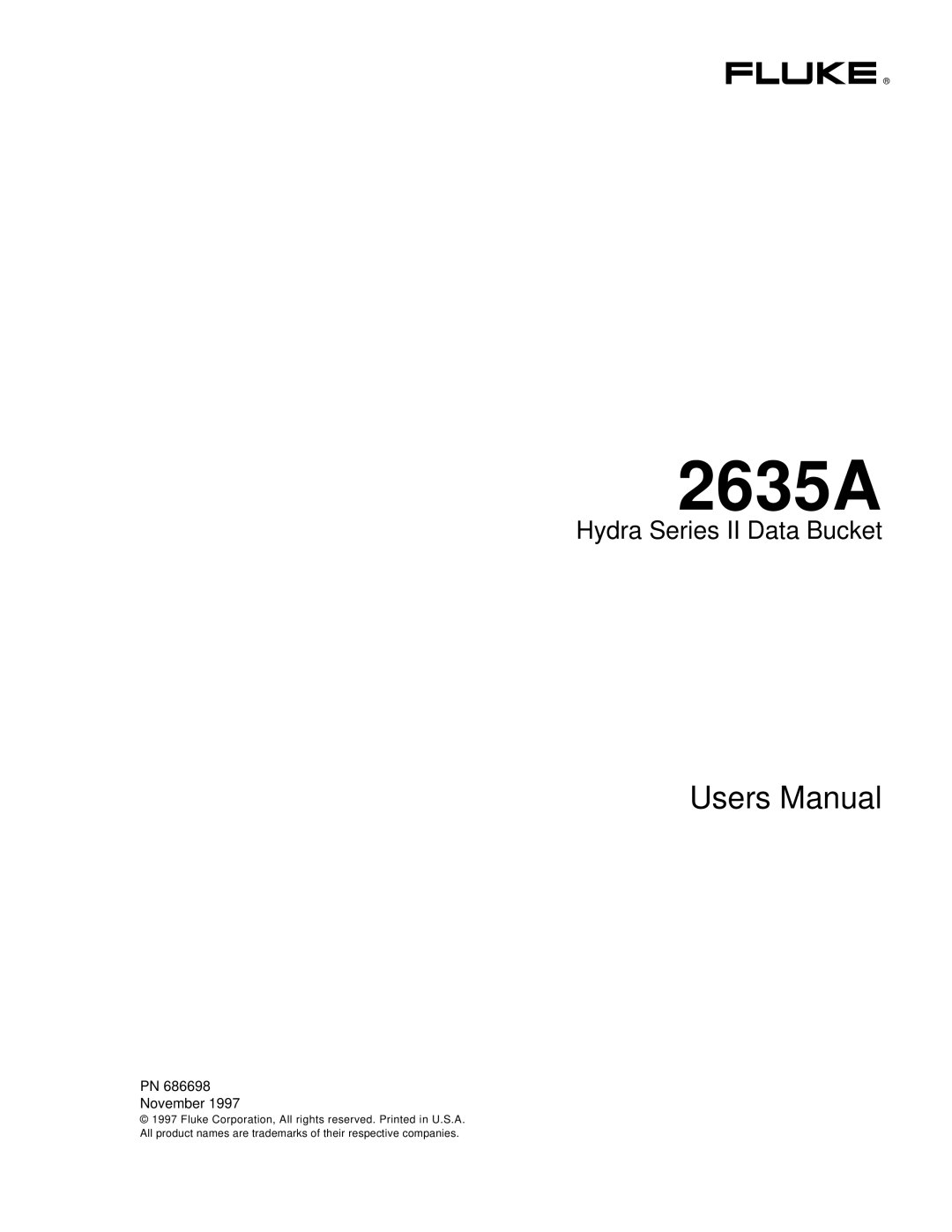 Fluke 2635A user manual 