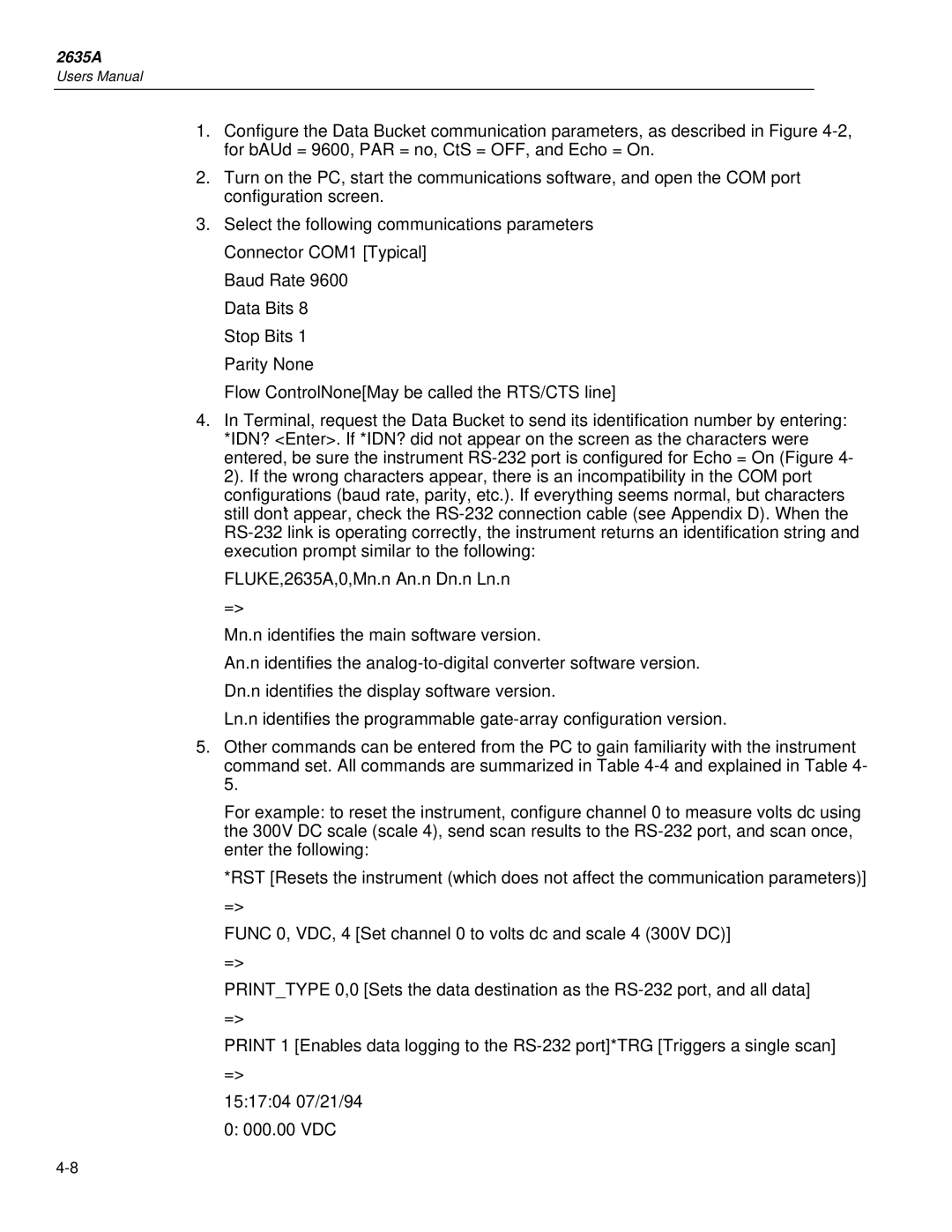 Fluke 2635A user manual 