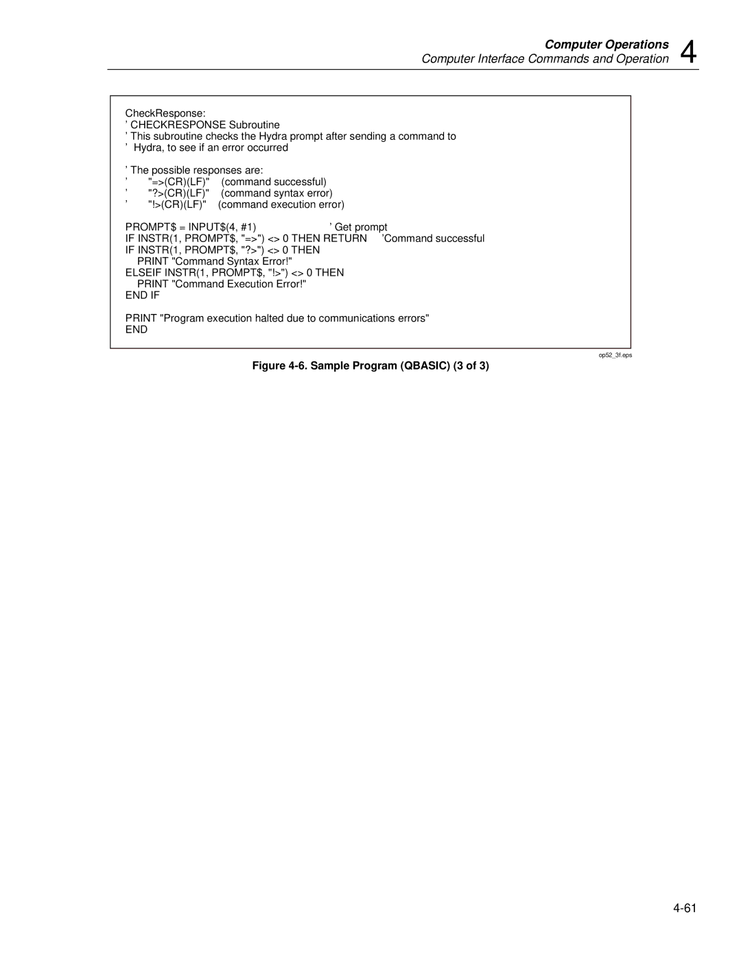 Fluke 2635A user manual Sample Program Qbasic 3 