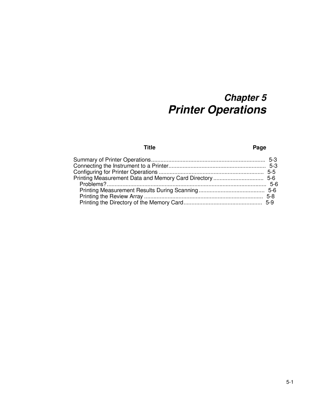 Fluke 2635A user manual Printer Operations 