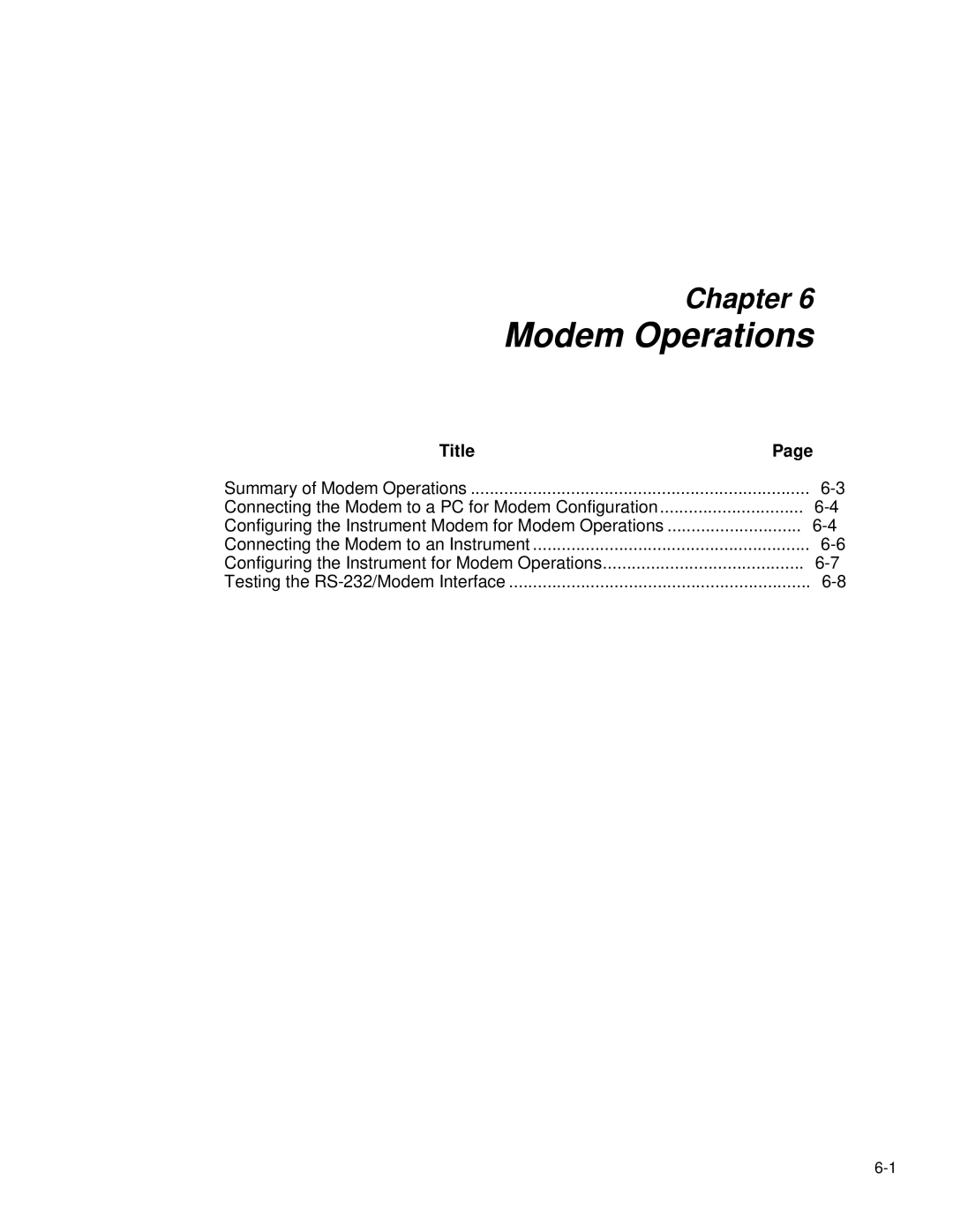 Fluke 2635A user manual Configuring the Instrument for Modem Operations 