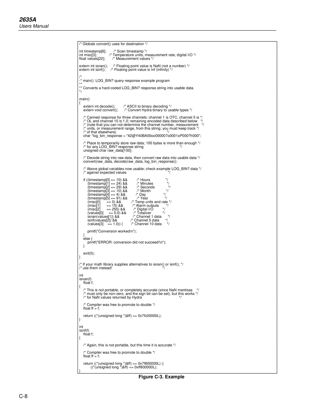 Fluke 2635A user manual Figure C-3. Example 