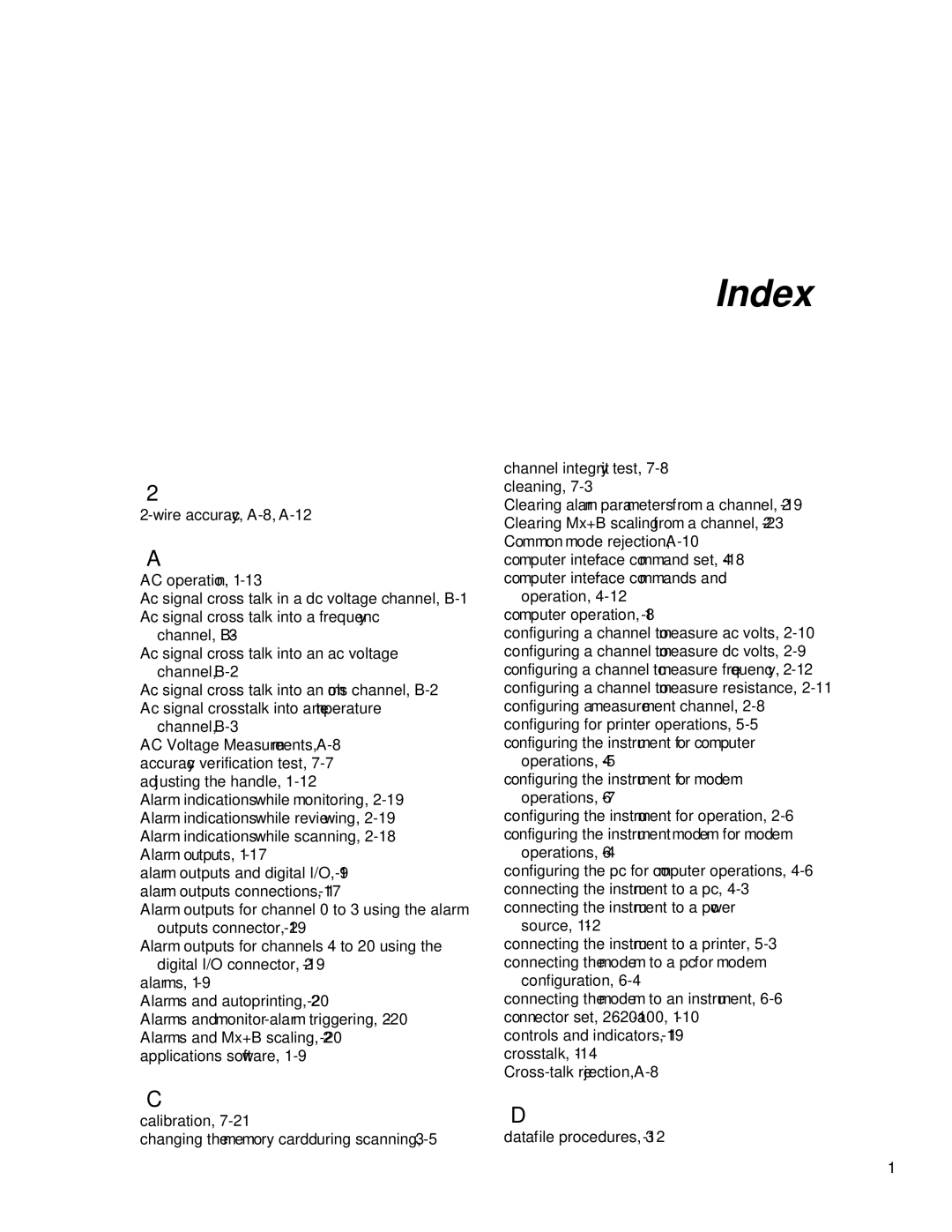 Fluke 2635A user manual Index 